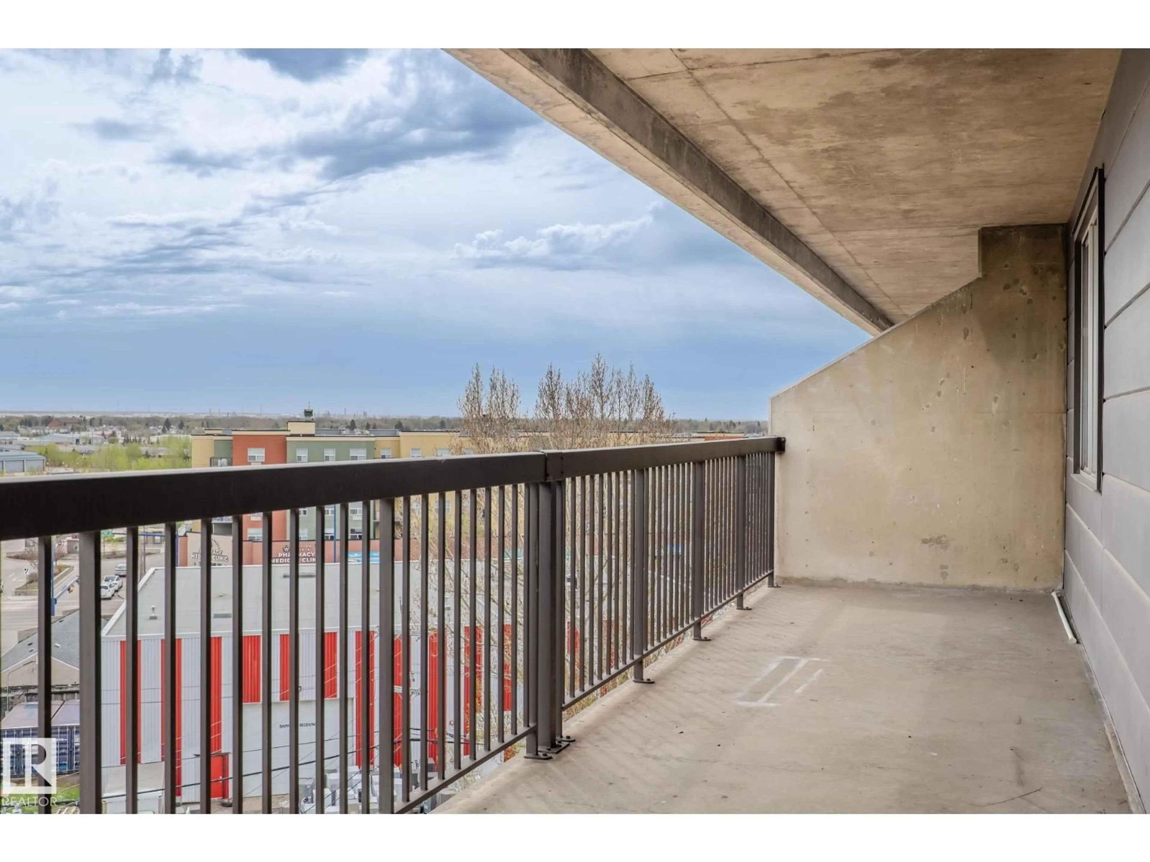 Balcony in the apartment, city buildings view from balcony for NW - 712 12841 65 ST, Edmonton Alberta T5A4N4