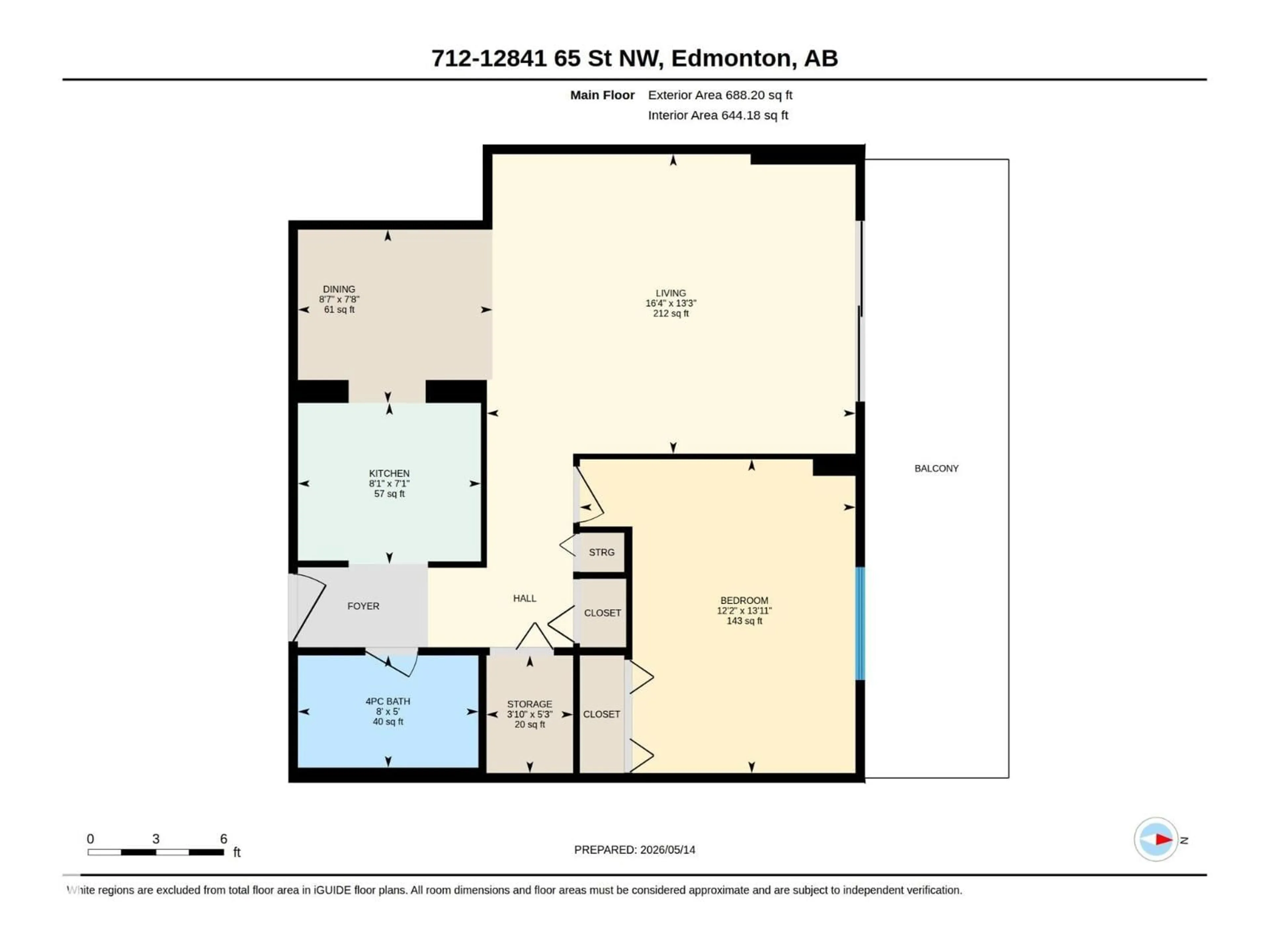 Floor plan for NW - 712 12841 65 ST, Edmonton Alberta T5A4N4