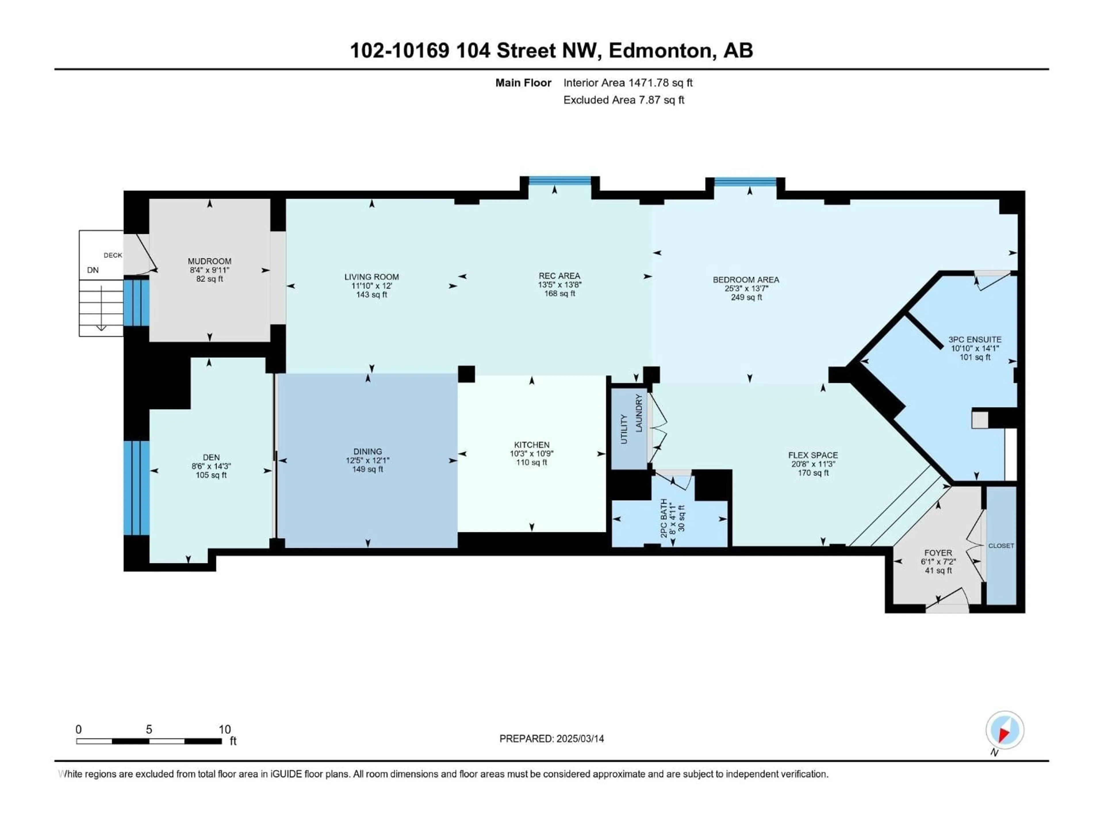 Floor plan for #102 - 10169 104 ST, Edmonton Alberta T5J1A5