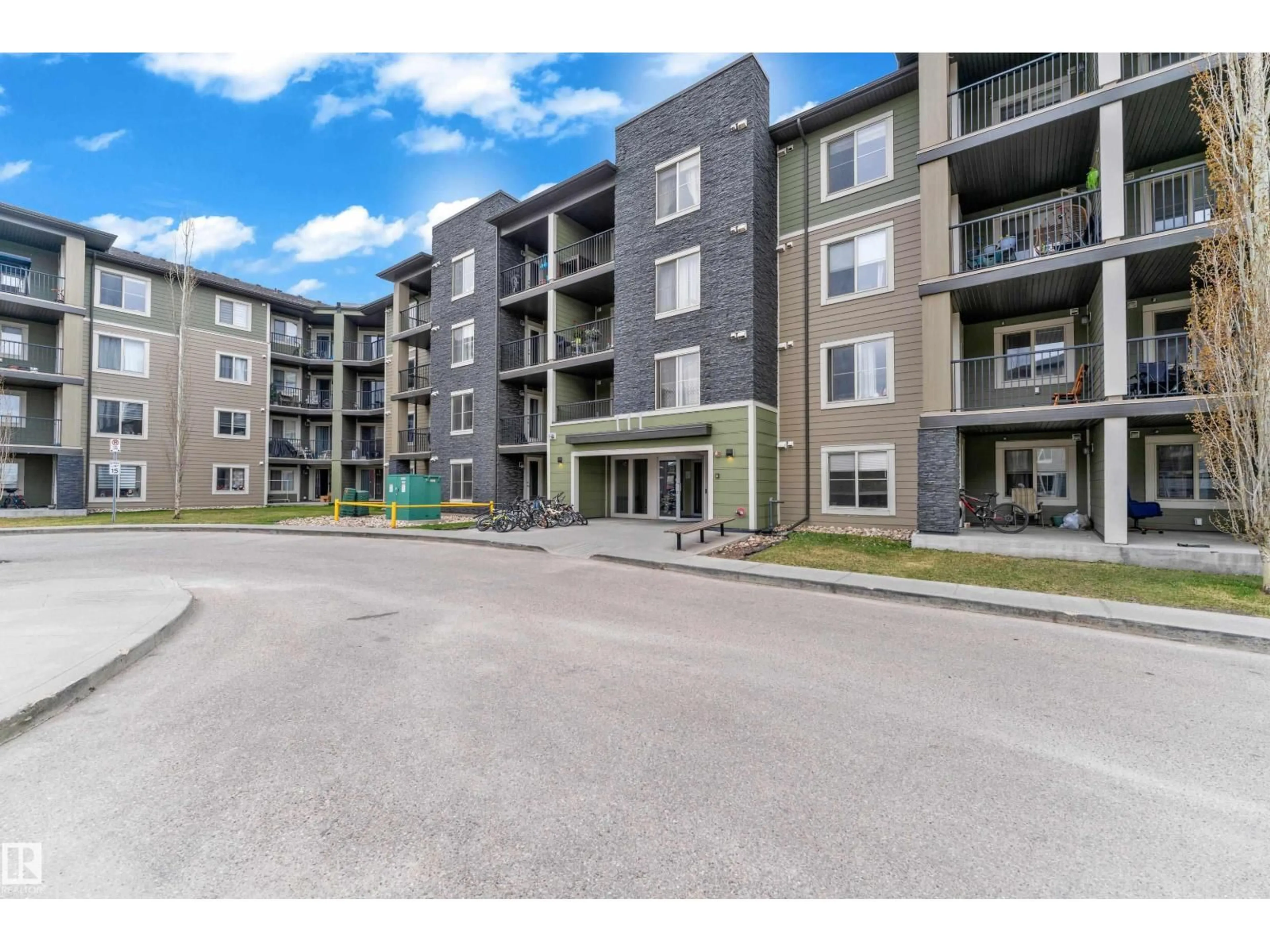 A pic from outside/outdoor area/front of a property/back of a property/a pic from drone, unknown for #303 - 111 WATT CM, Edmonton Alberta T6X2C6