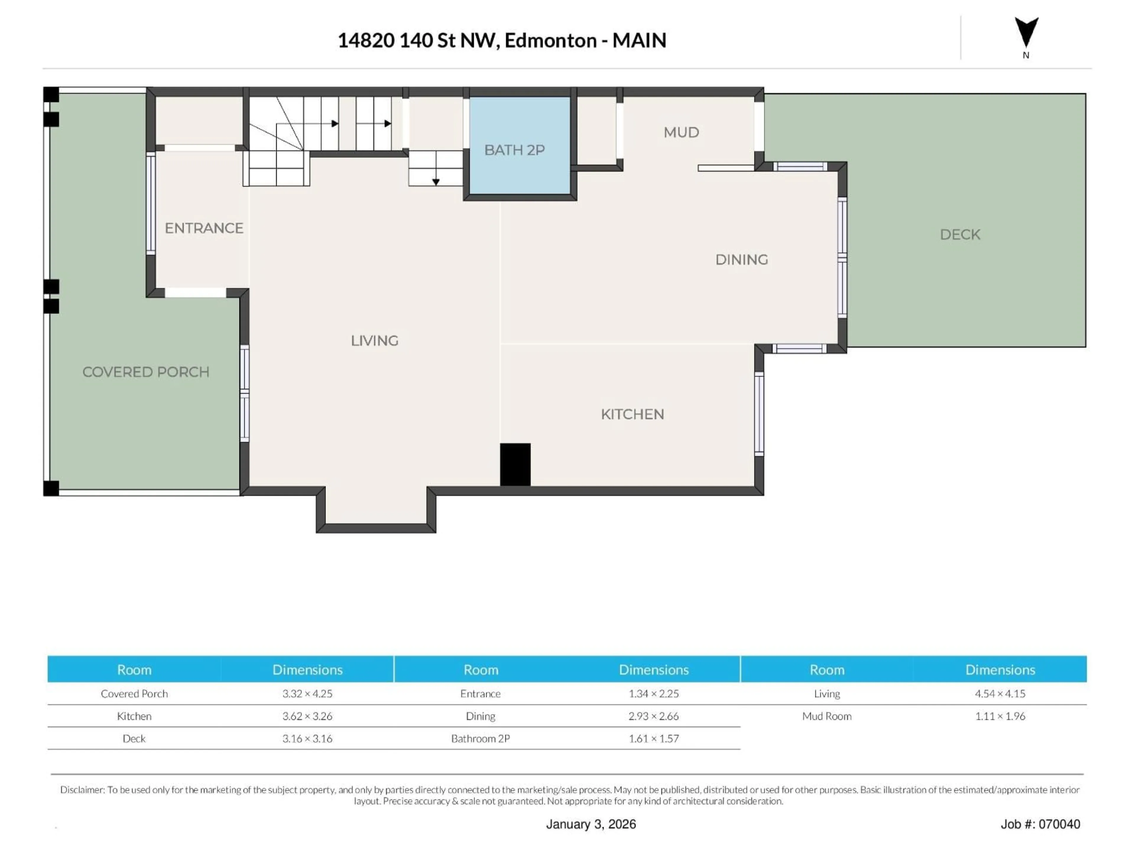 Floor plan for 14820 140 ST, Edmonton Alberta T6V0A4