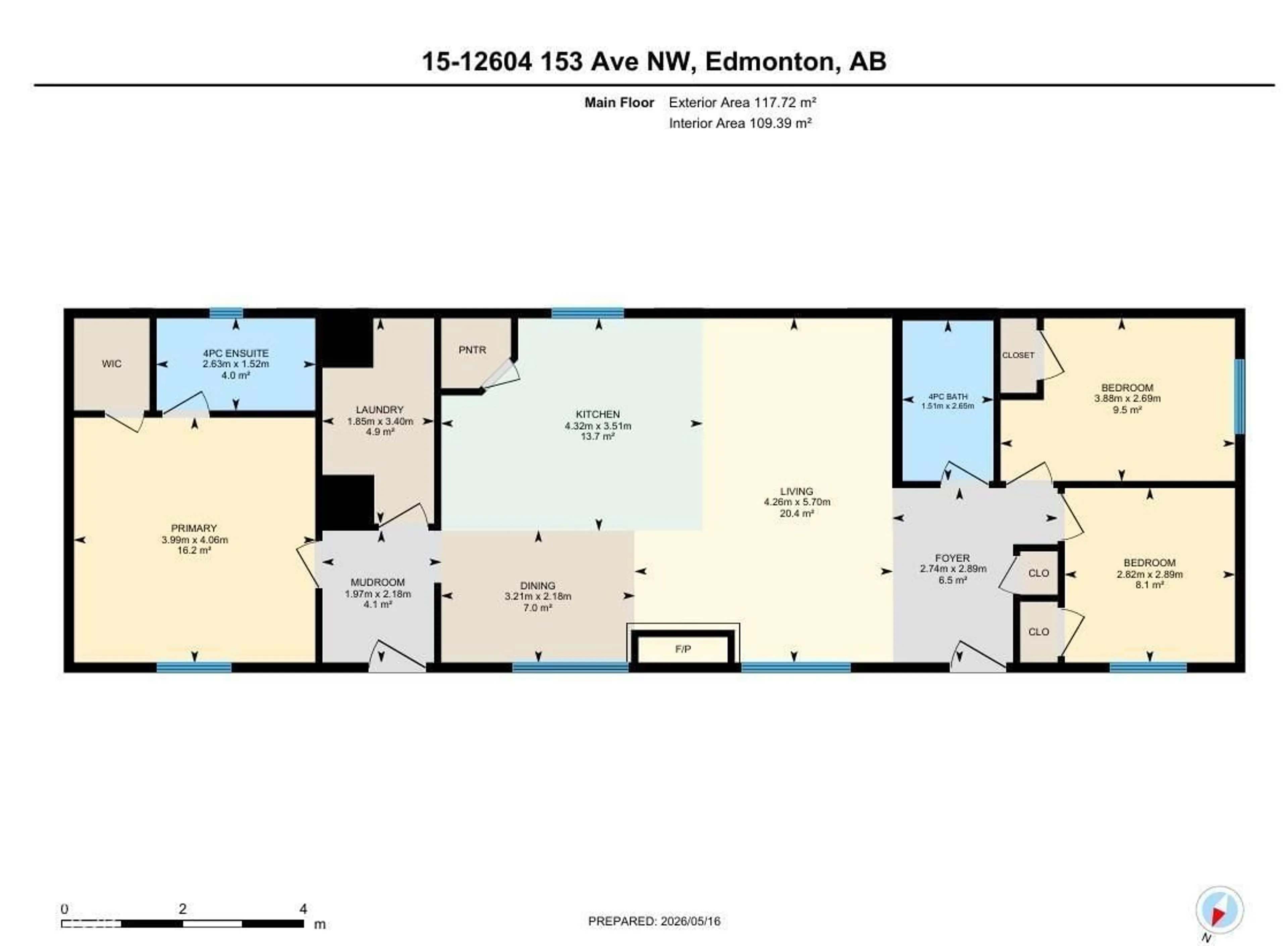 Floor plan for #15 - 12604 153 AV, Edmonton Alberta T5X4M7