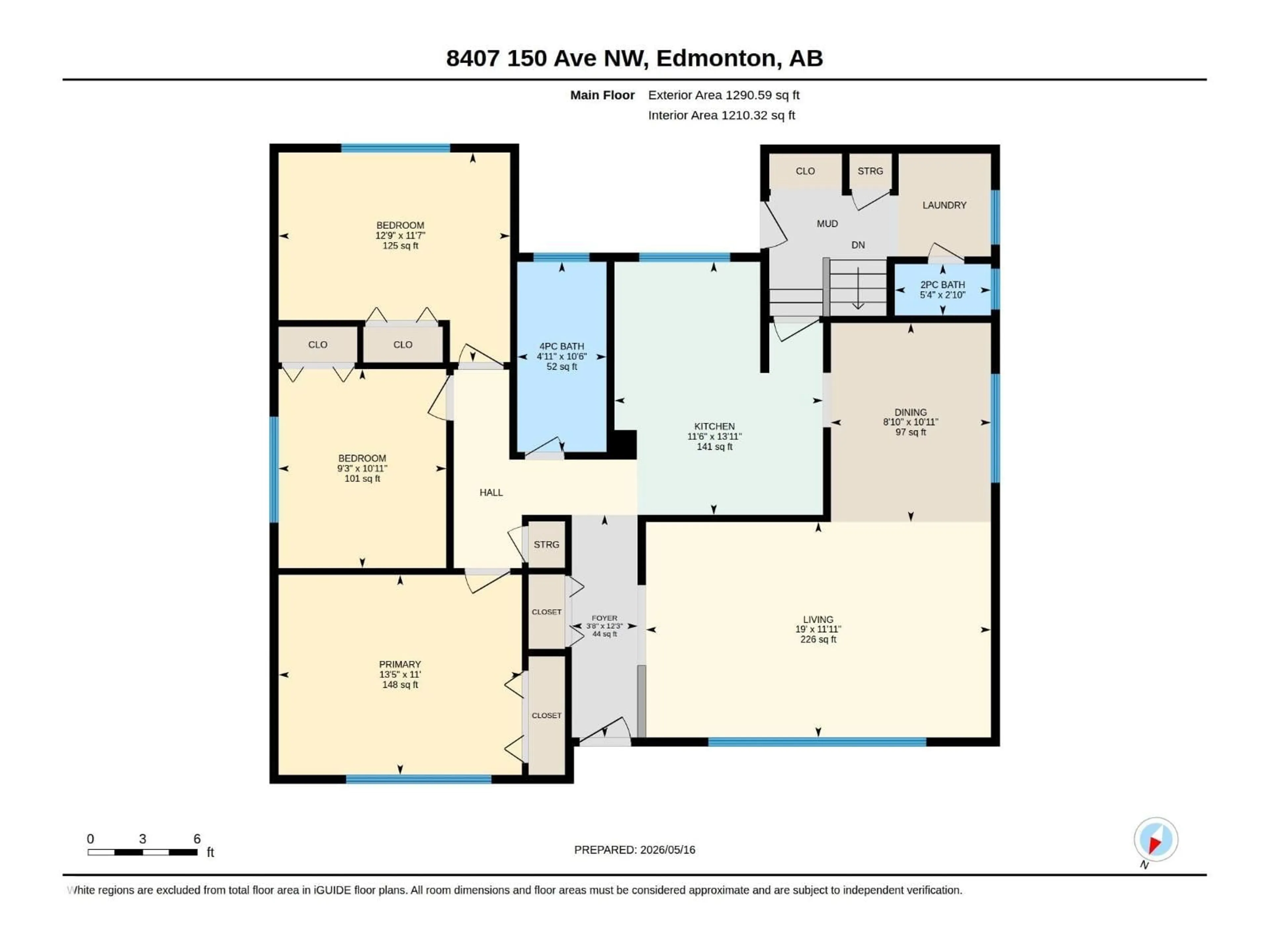 Floor plan for 8407 150 AV, Edmonton Alberta T5E1B9