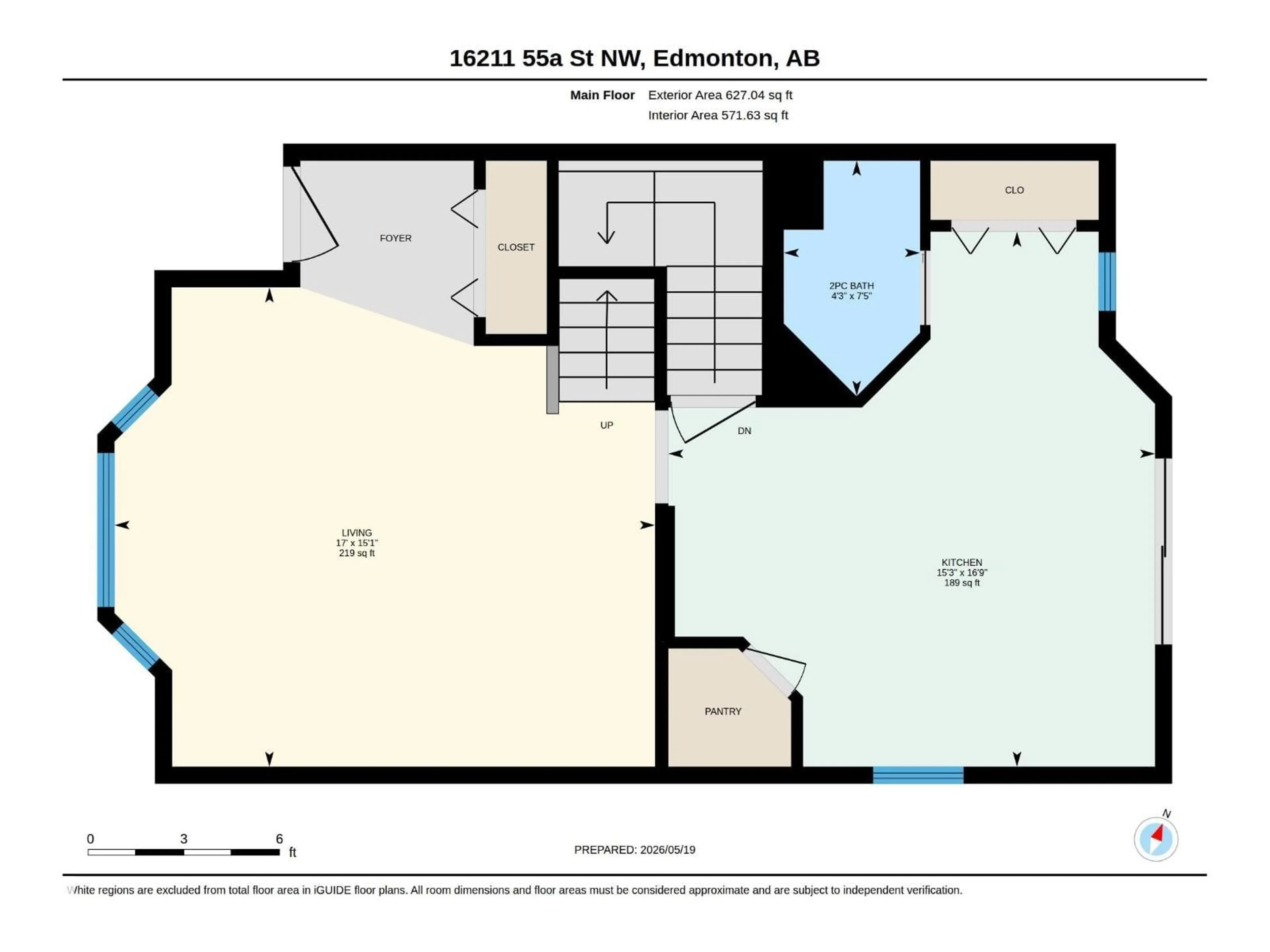 Floor plan for NW - 16211 55A ST, Edmonton Alberta T5Y2V1