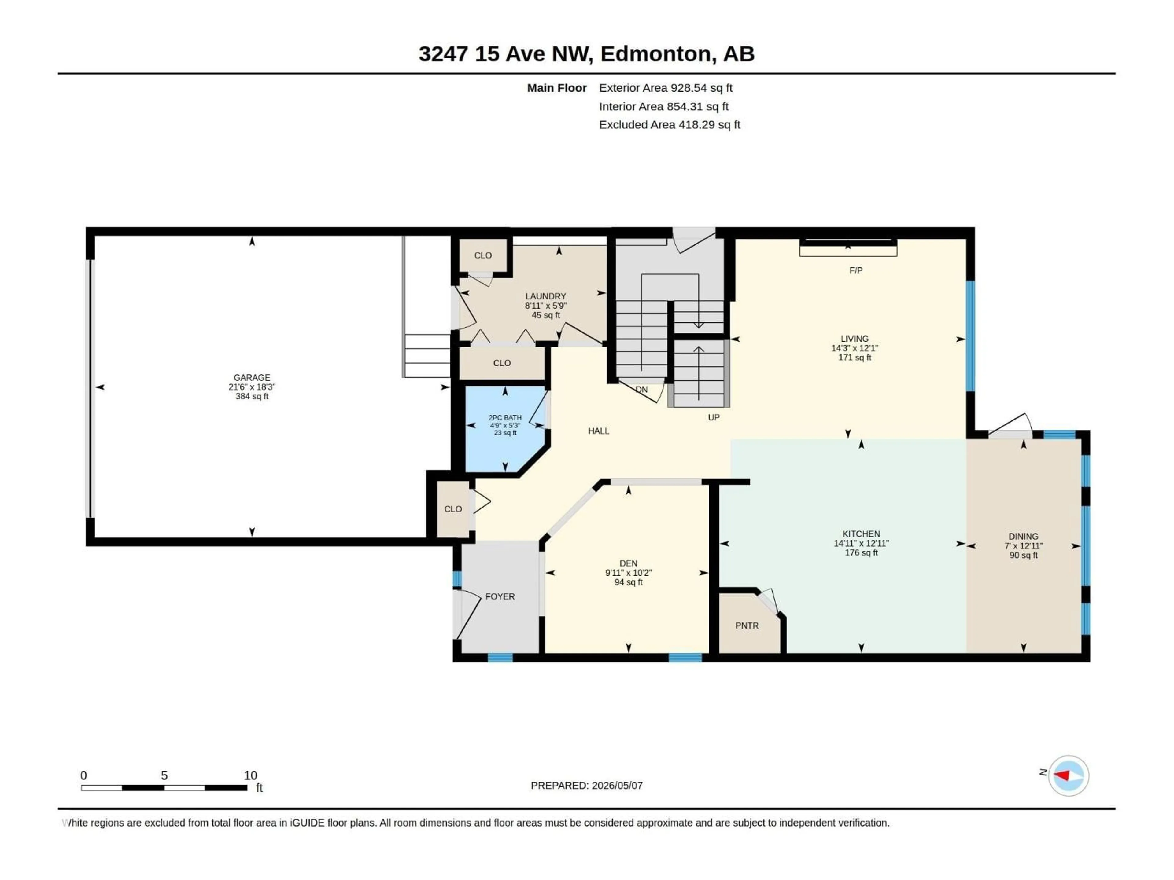 Floor plan for NW - 3247 15 AV, Edmonton Alberta T6T0V1