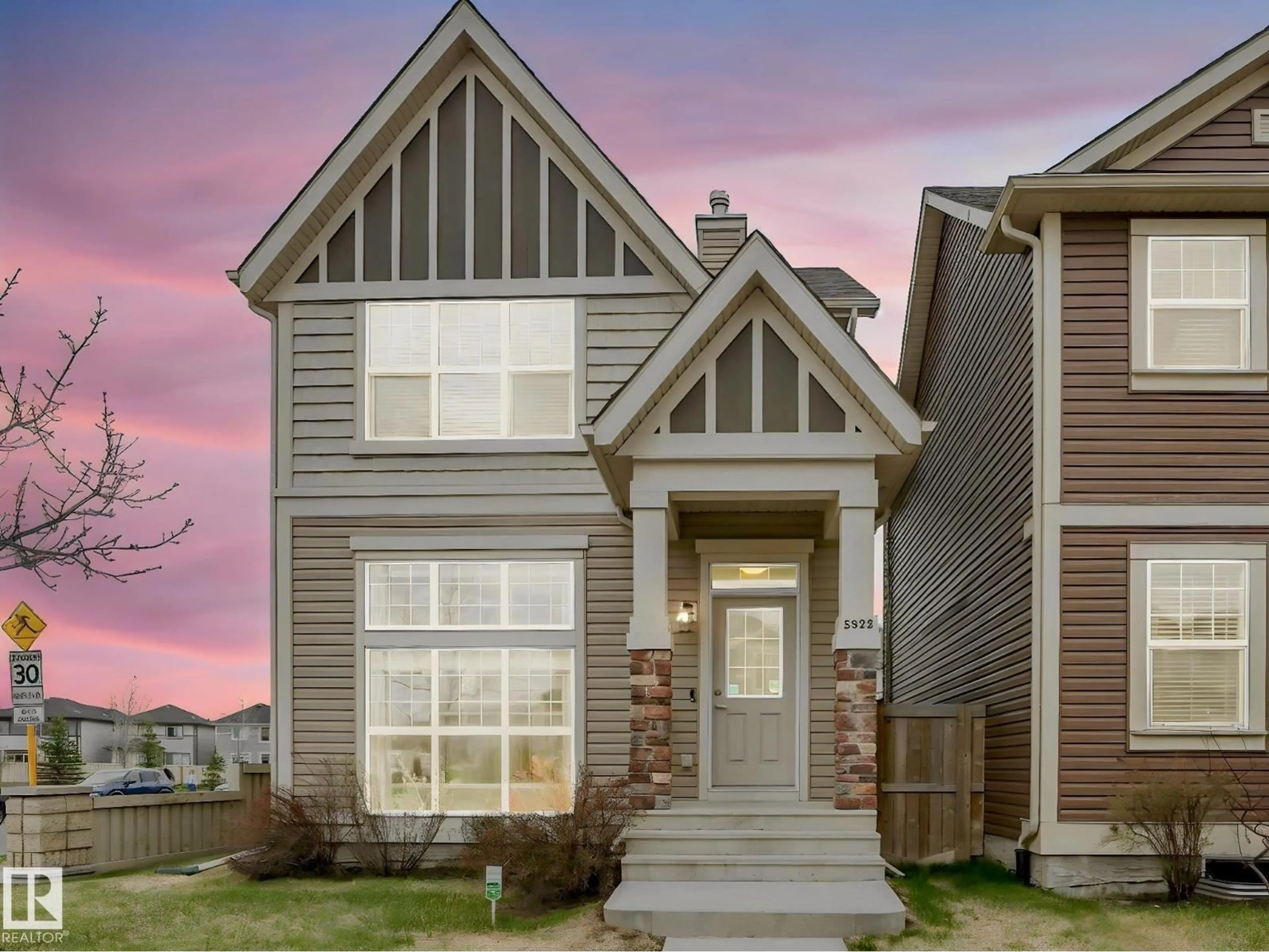 Home with vinyl exterior material, street for 5922 ANTHONY CR, Edmonton Alberta T6W3H4