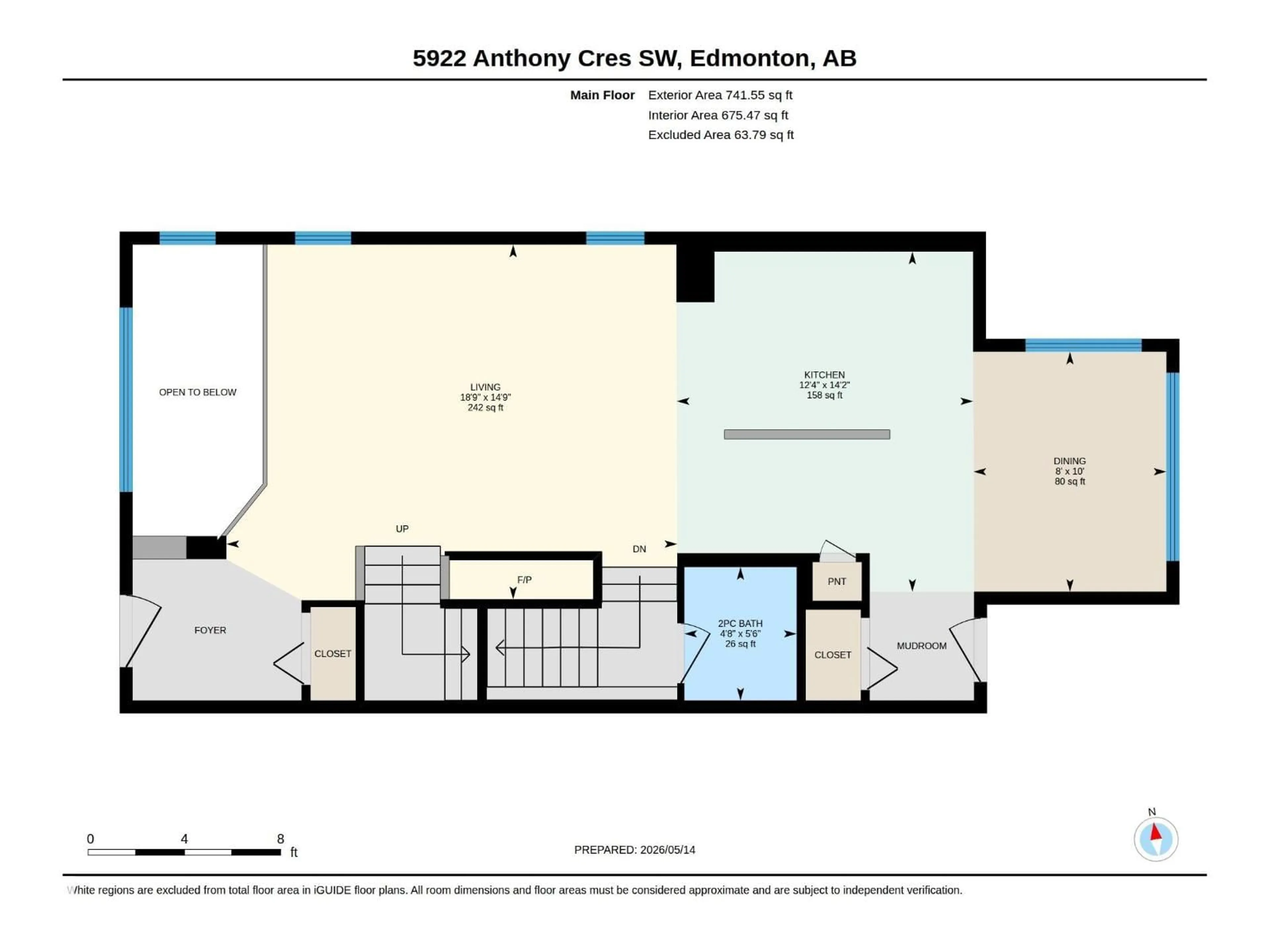 Floor plan for 5922 ANTHONY CR, Edmonton Alberta T6W3H4