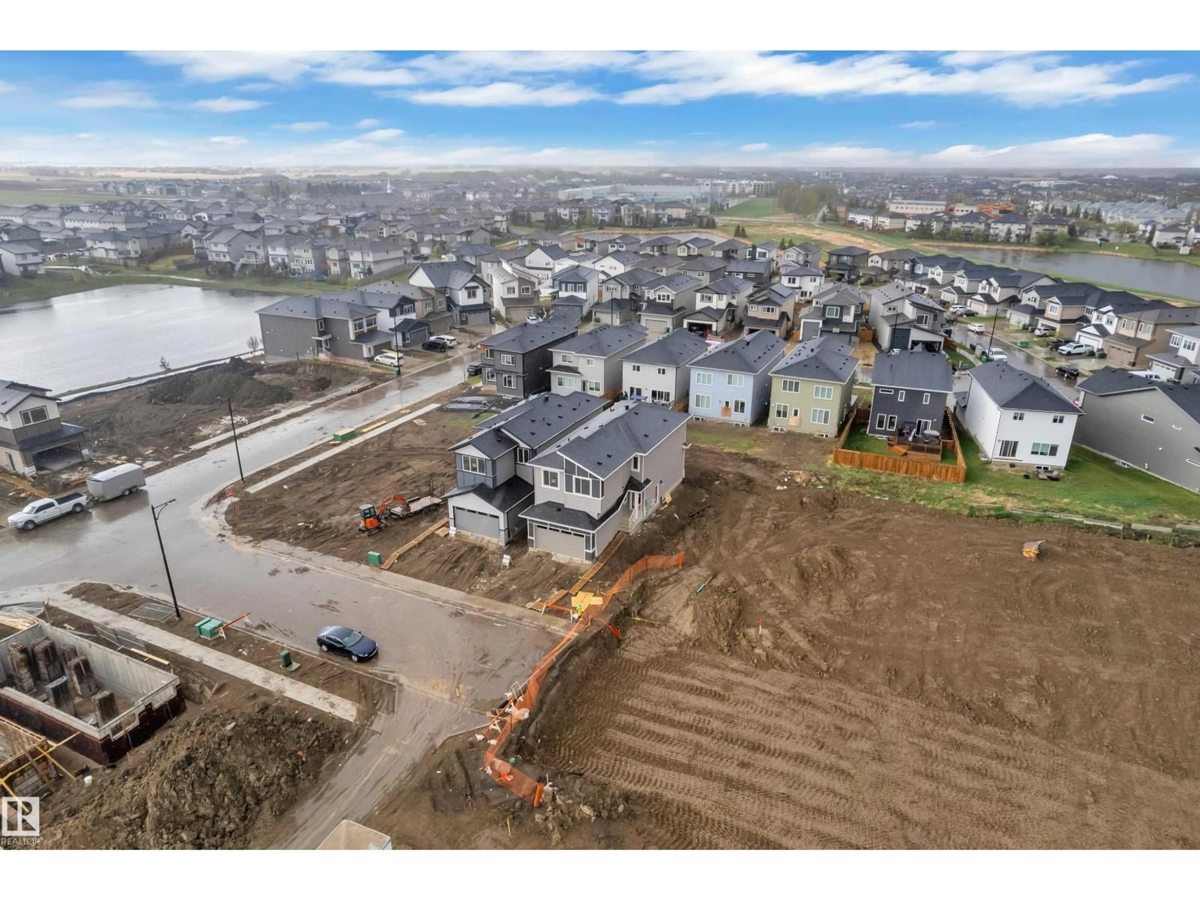 A pic from outside/outdoor area/front of a property/back of a property/a pic from drone, water/lake/river/ocean view for 6226 45 AV, Beaumont Alberta T4X2Z4
