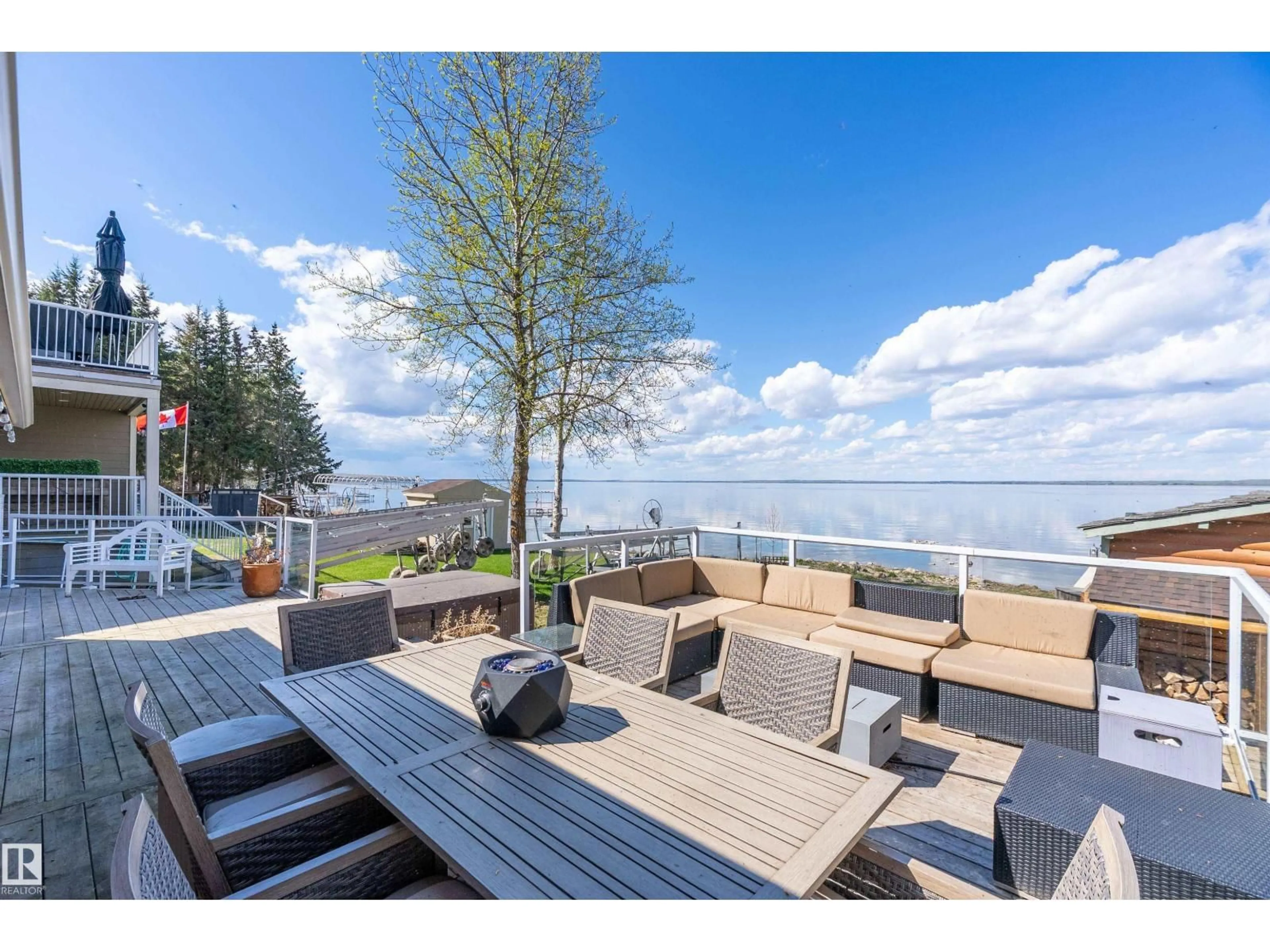 Patio, water/lake/river/ocean view for 14 VIOLA BEACH, Rural Wetaskiwin County Alberta T0C2V0
