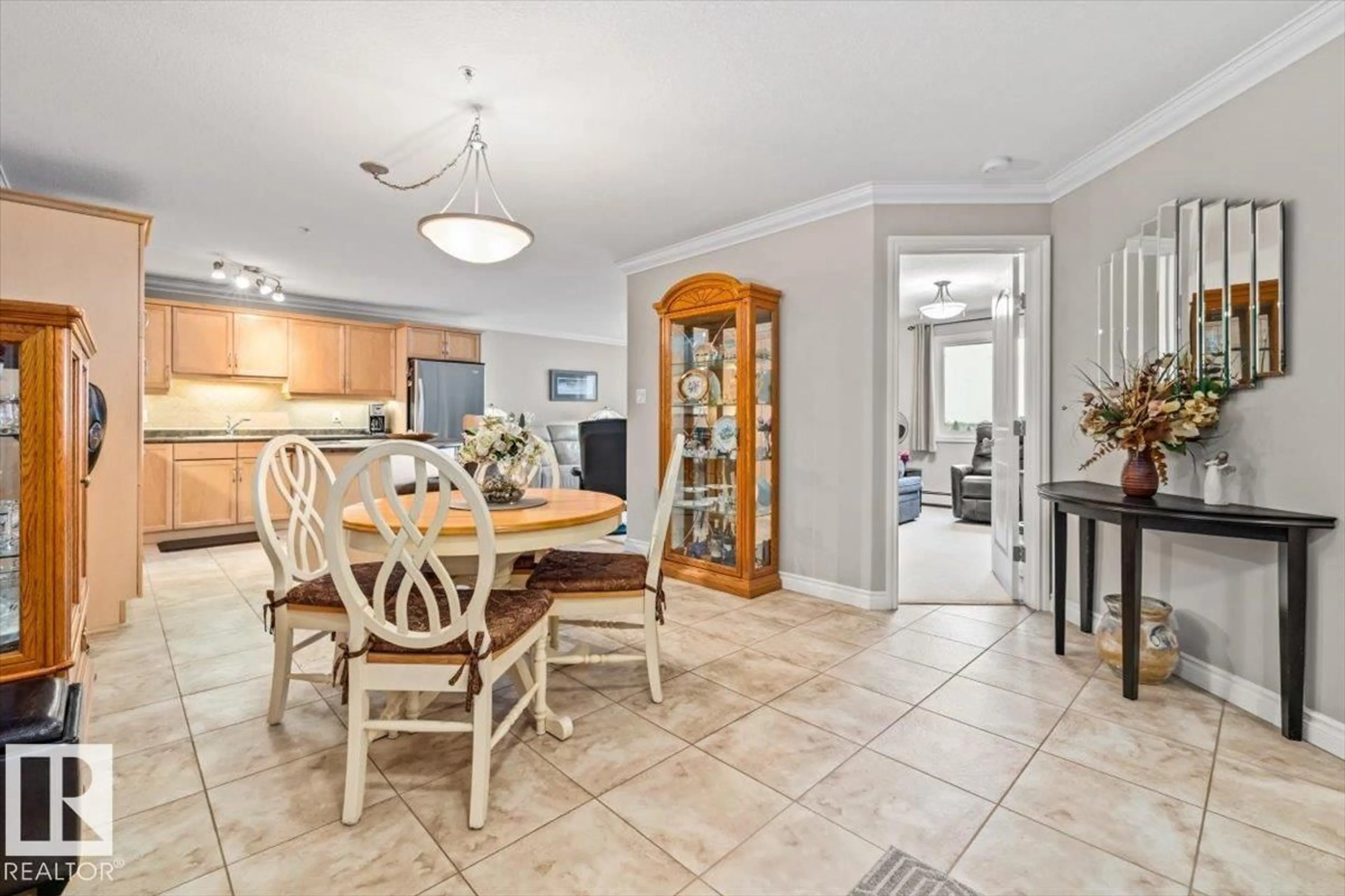 Open concept kitchen, ceramic/tile floor for #414 - 9910 107 ST, Morinville Alberta T8R0A3
