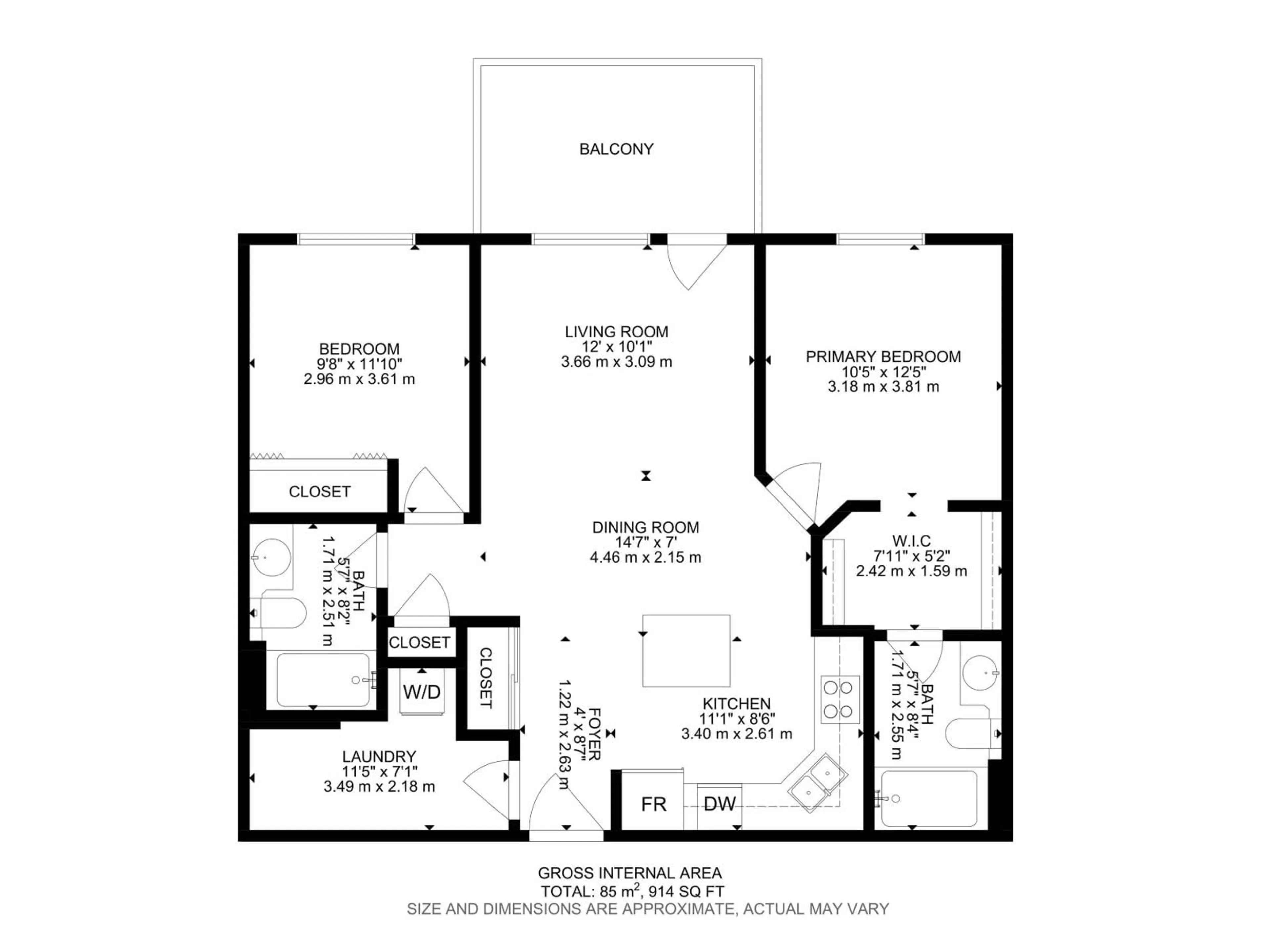 Floor plan for #1401 - 9363 SIMPSON DR, Edmonton Alberta T6R0N2