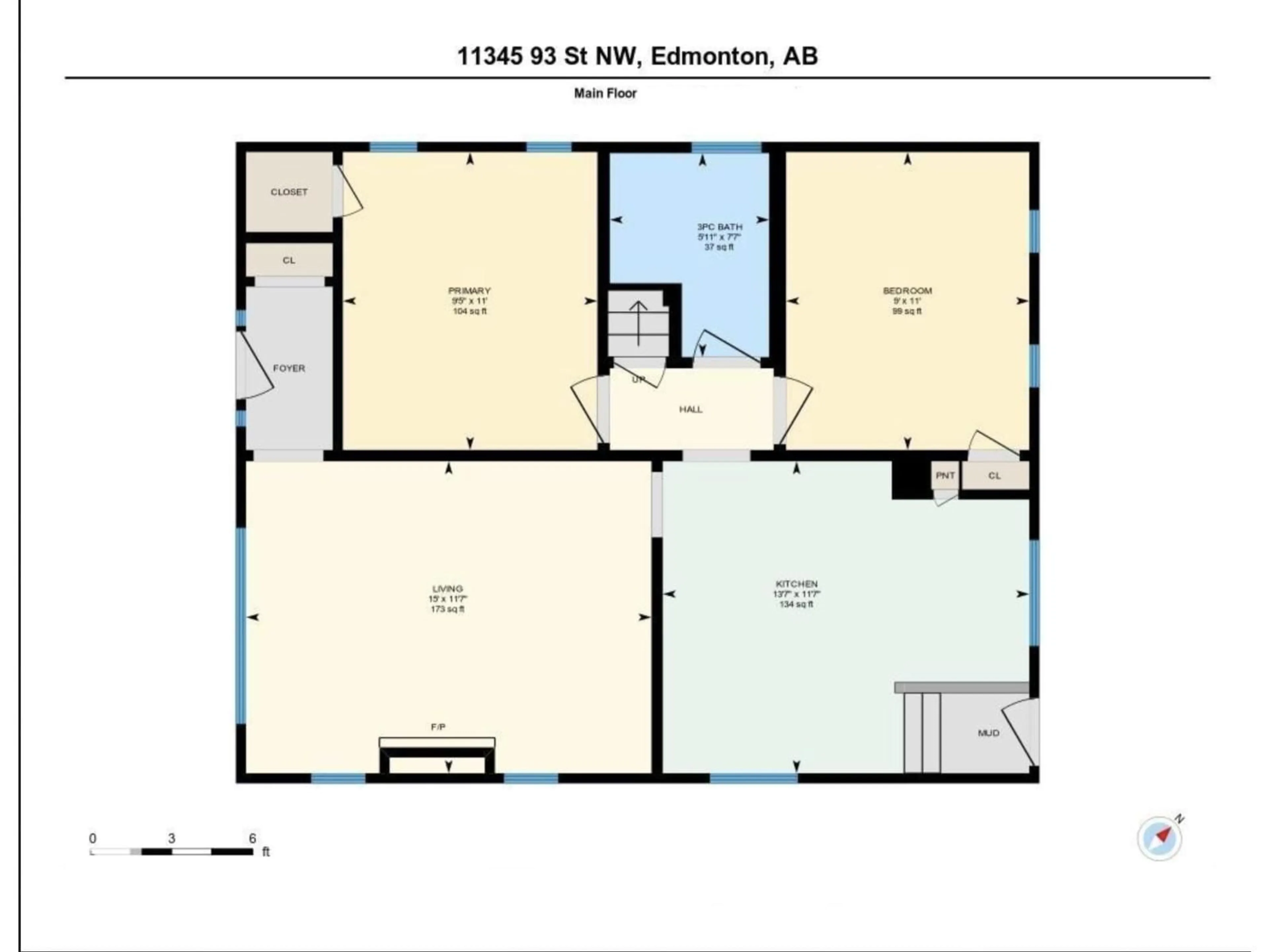 Floor plan for 11345 93 ST, Edmonton Alberta T5G1C3