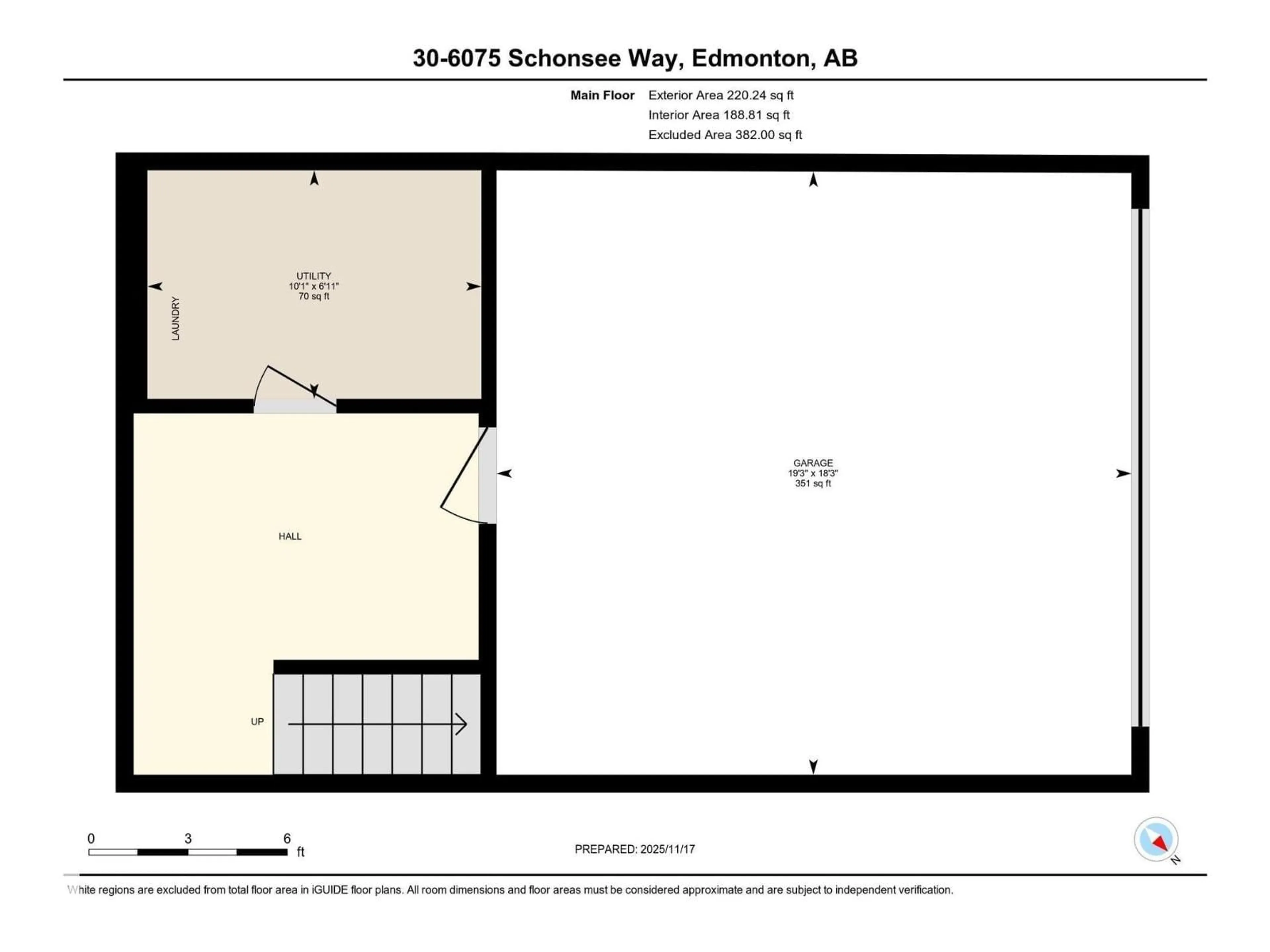Floor plan for #30 - 6075 SCHONSEE WY, Edmonton Alberta T5Z0H4