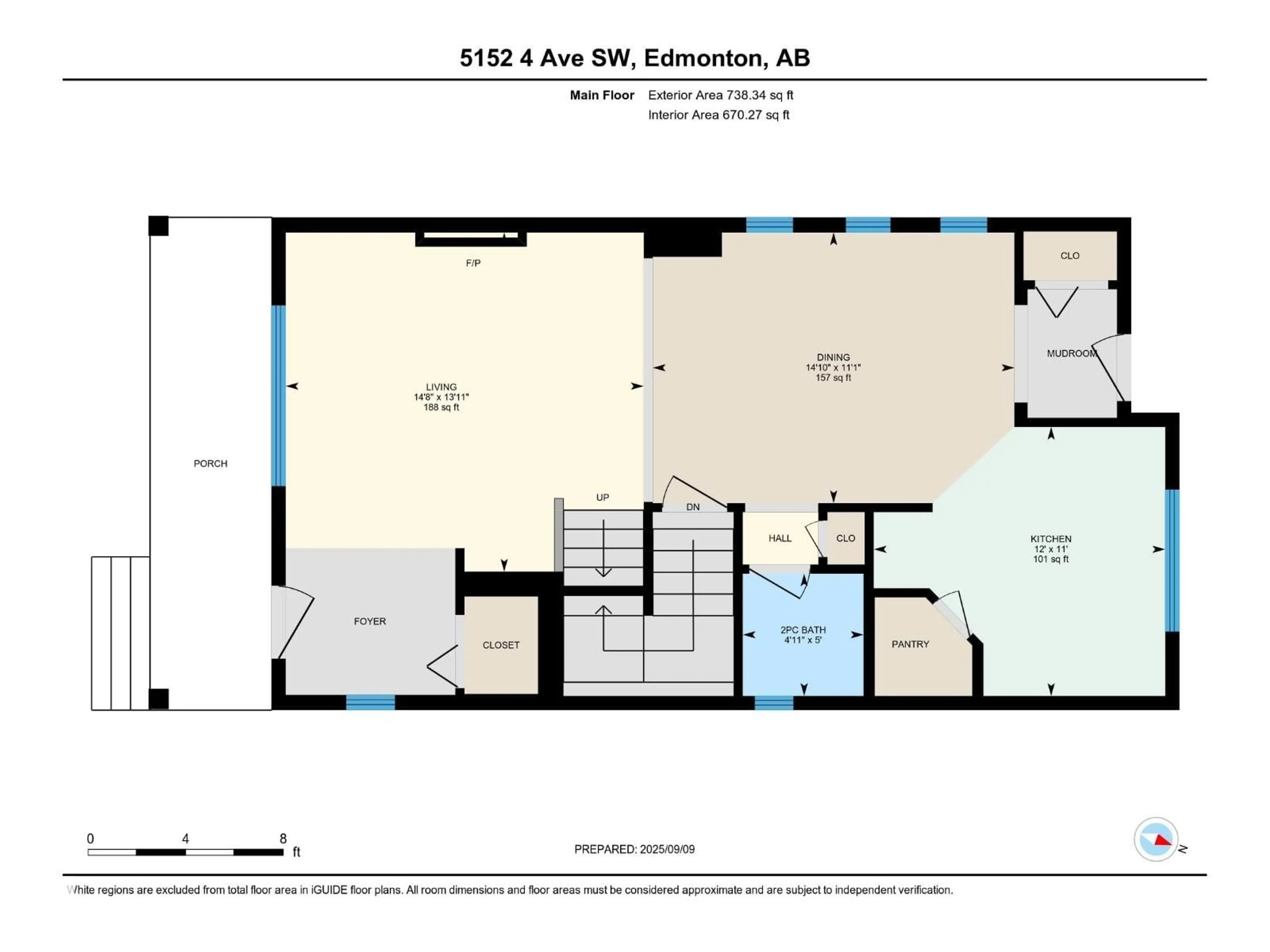 Floor plan for 5152 4 AV, Edmonton Alberta T6X0R2