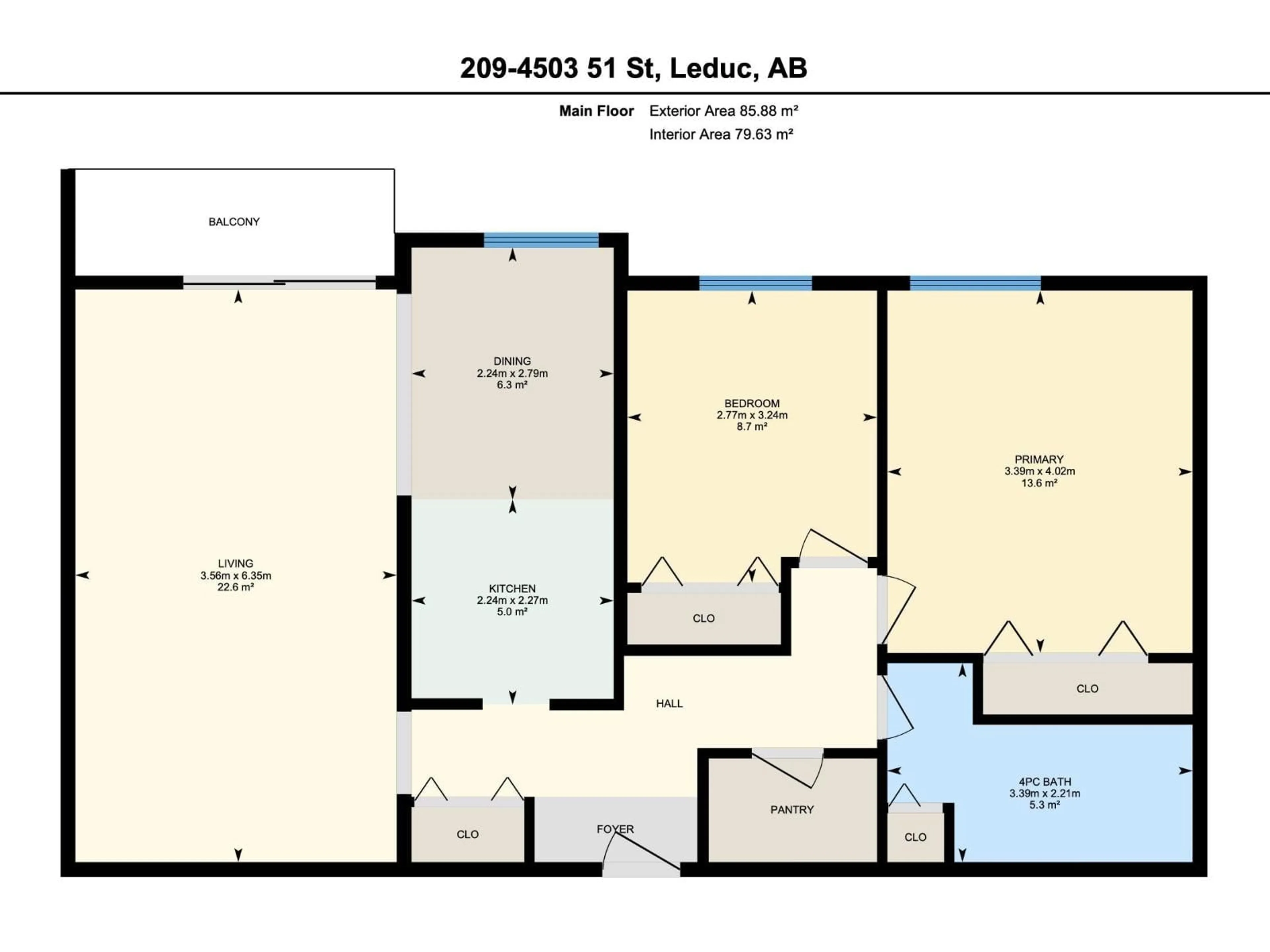 Floor plan for 209 - 4503 51 ST, Leduc Alberta T9E5C1