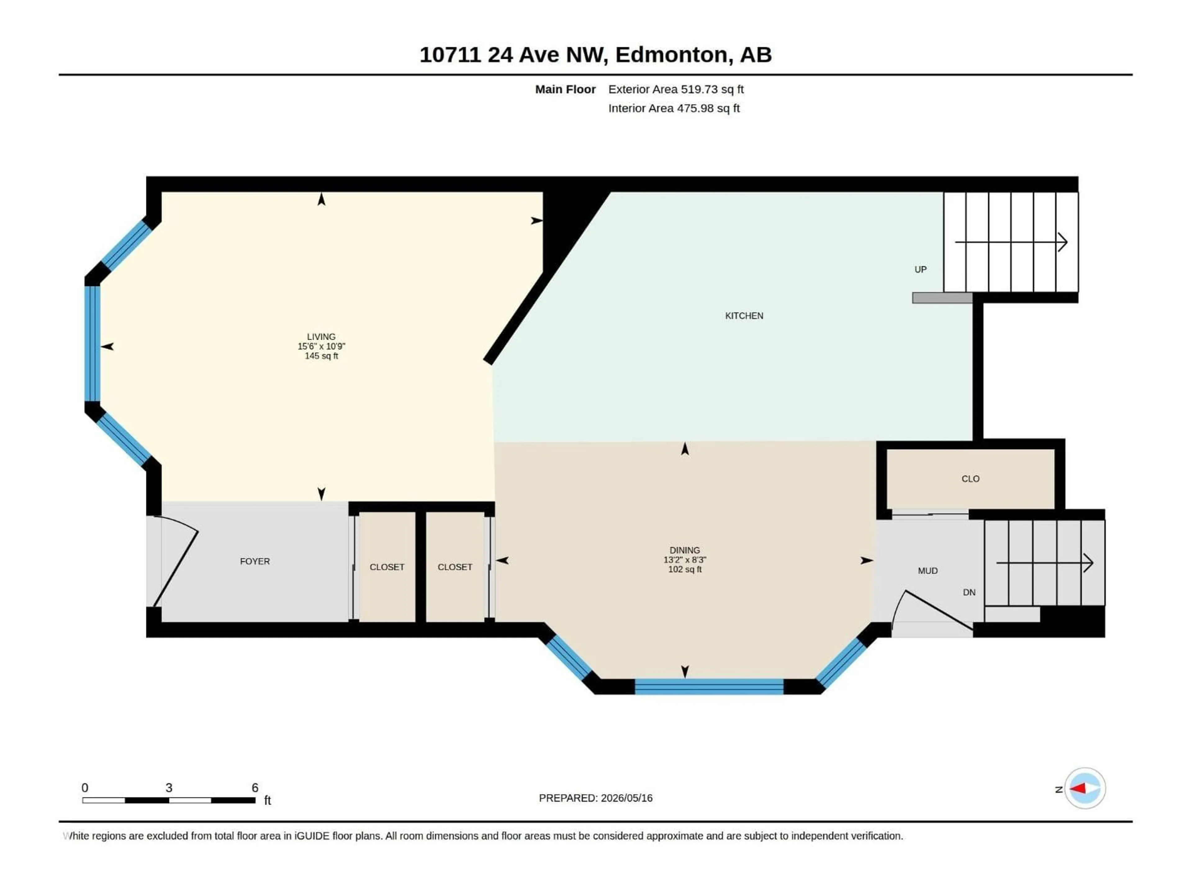 Floor plan for 10711 24 AV, Edmonton Alberta T6J5P9