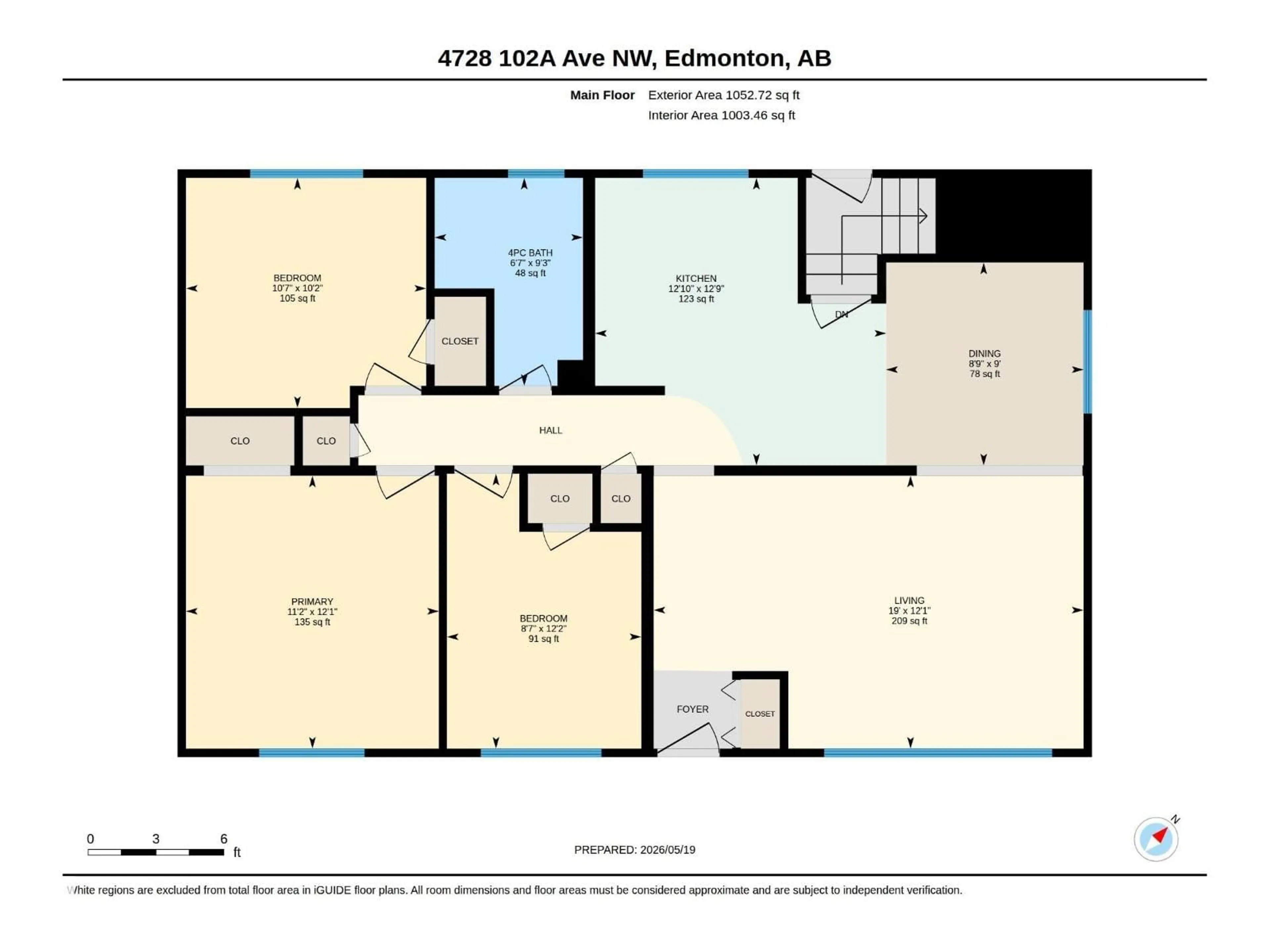 Floor plan for 4728 102A AV, Edmonton Alberta T6A0R1