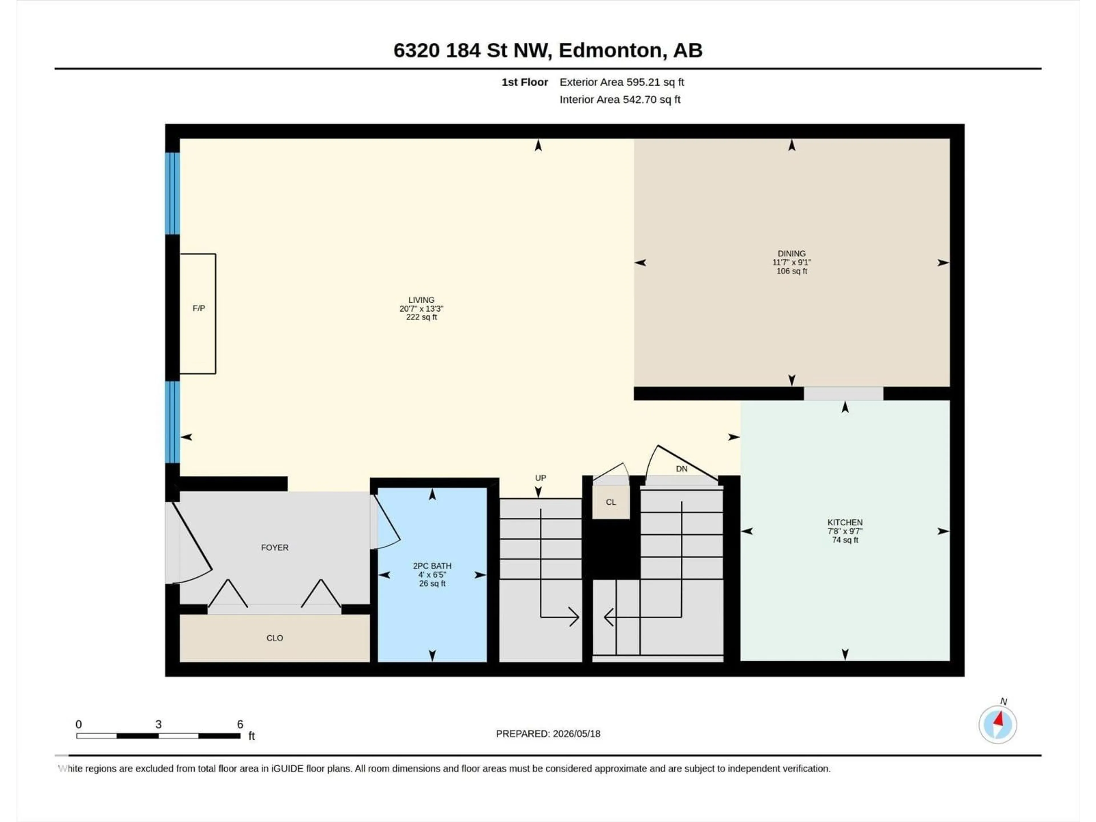 Floor plan for 6320 184 ST, Edmonton Alberta T5T2N8