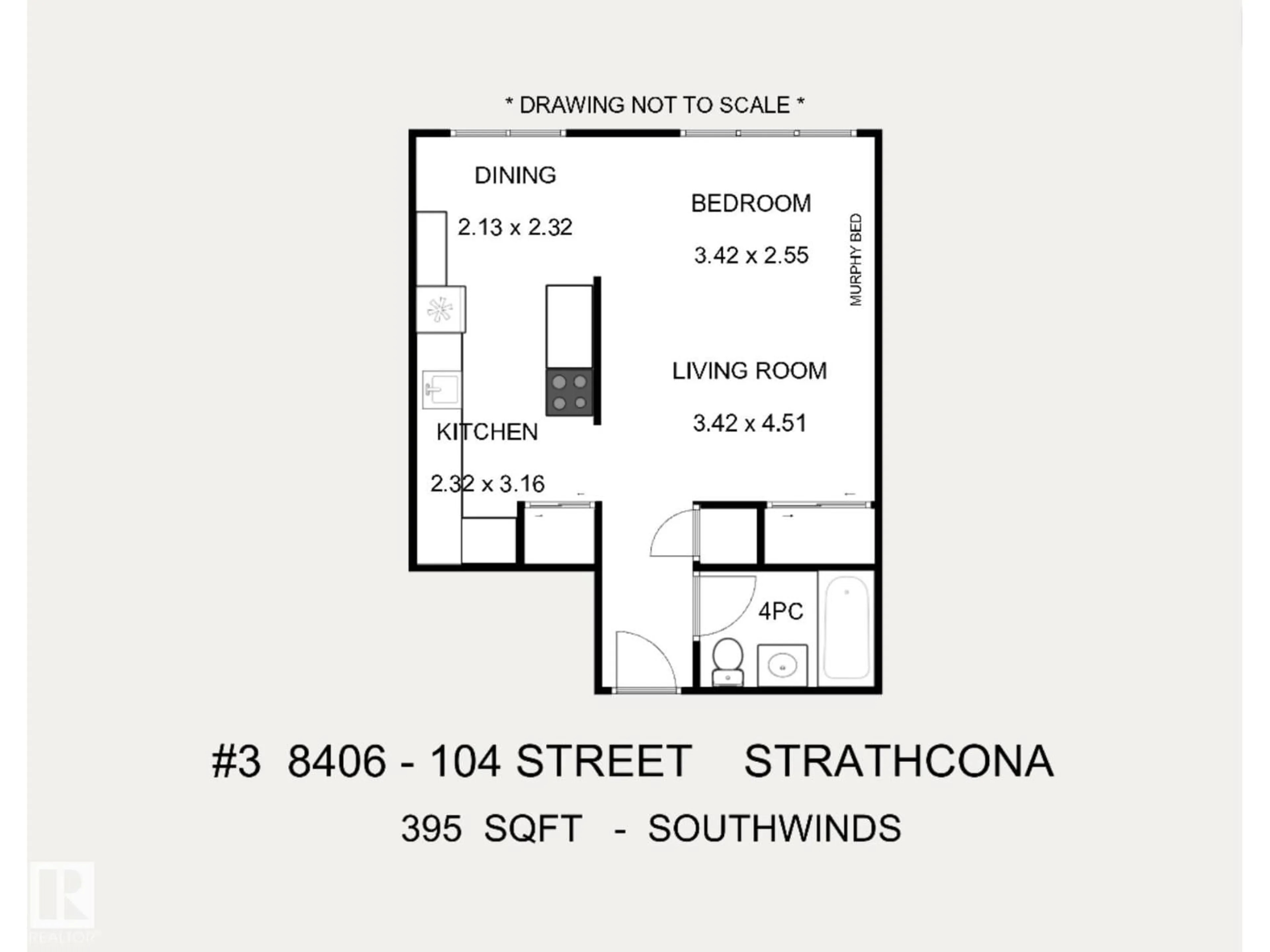 Floor plan for #3 - 8406 104 ST, Edmonton Alberta T6E4G2