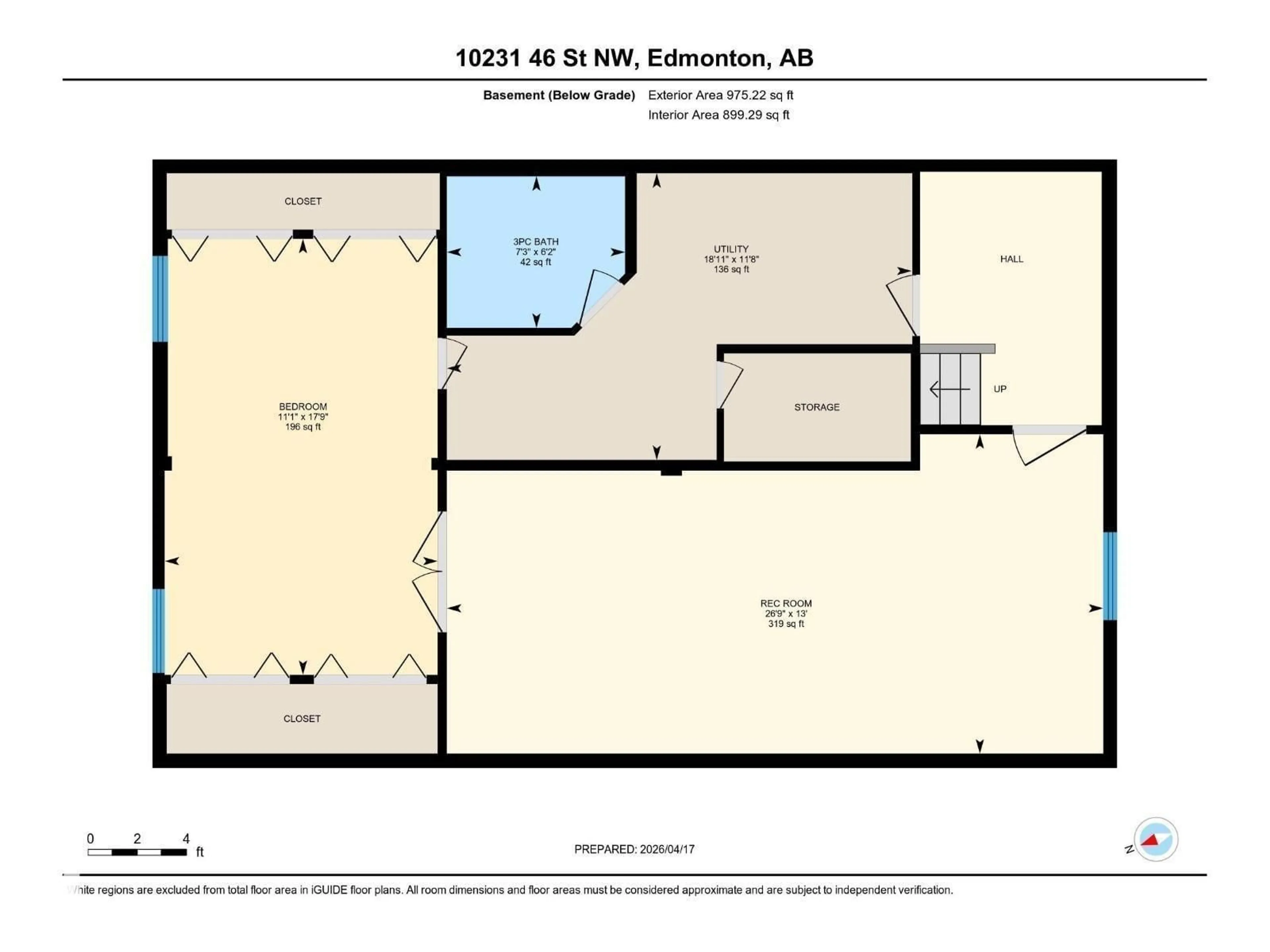 Floor plan for 10231 46 ST, Edmonton Alberta T6A1X9