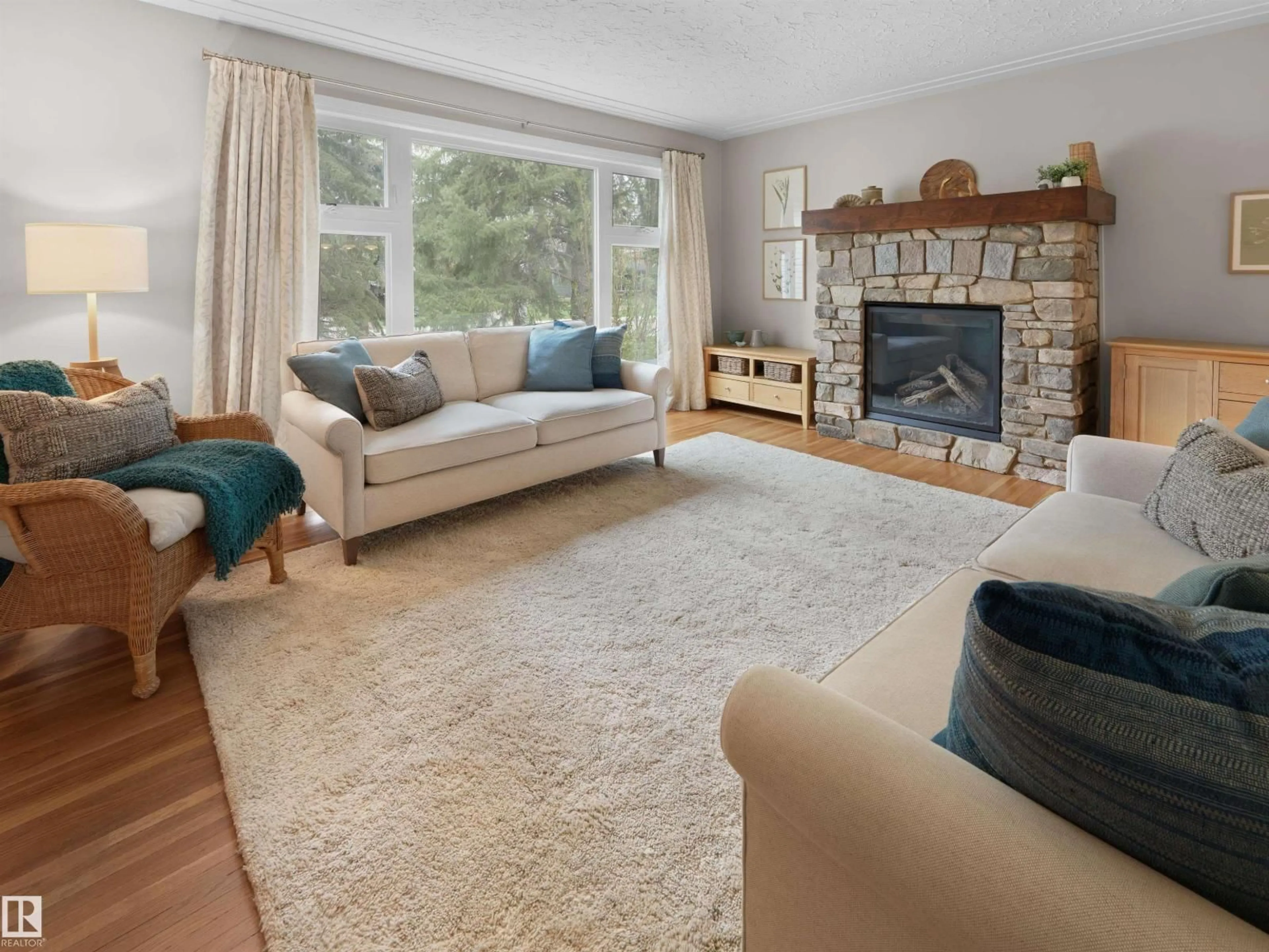 Living room with furniture, carpet floor for 11635 72 AV, Edmonton Alberta T6G0B9