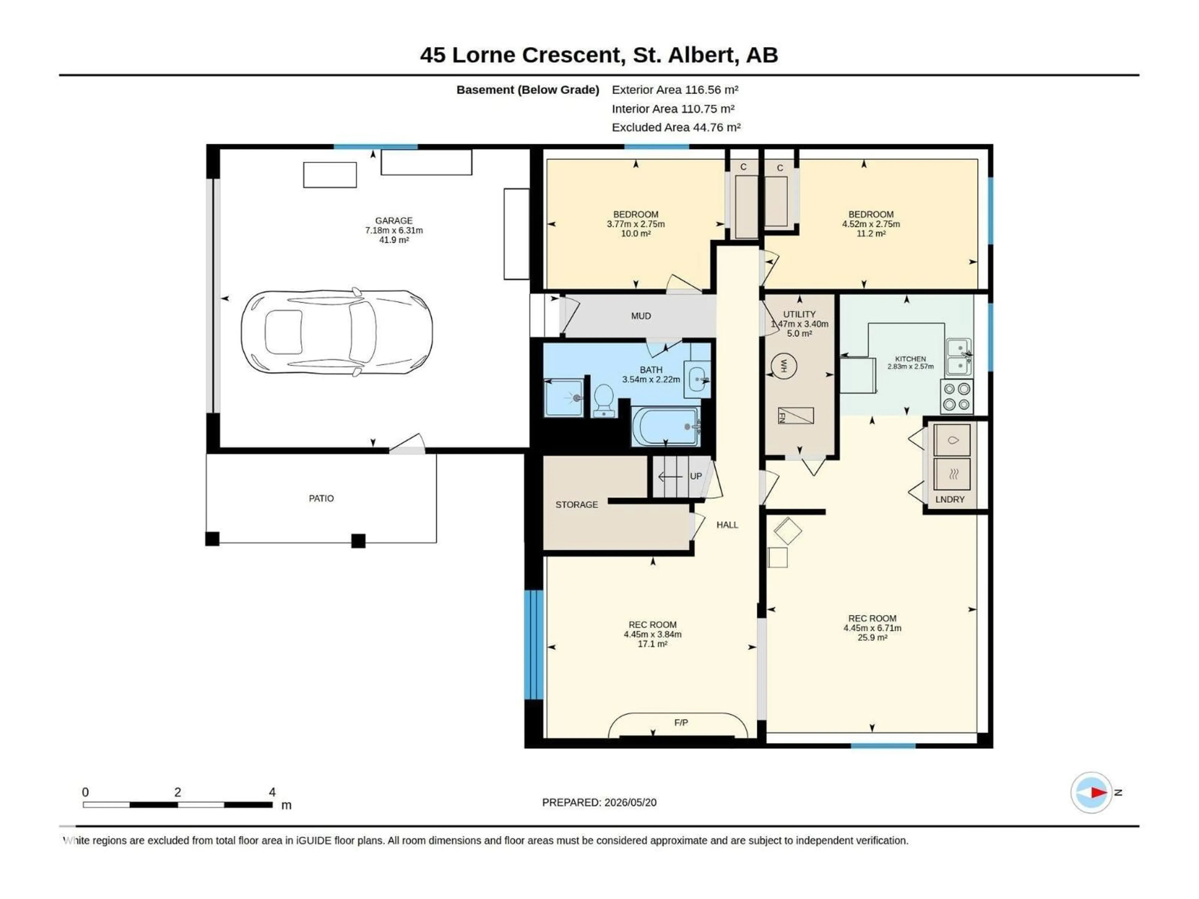 Floor plan for 45 LORNE CR, St. Albert Alberta T8N3R5