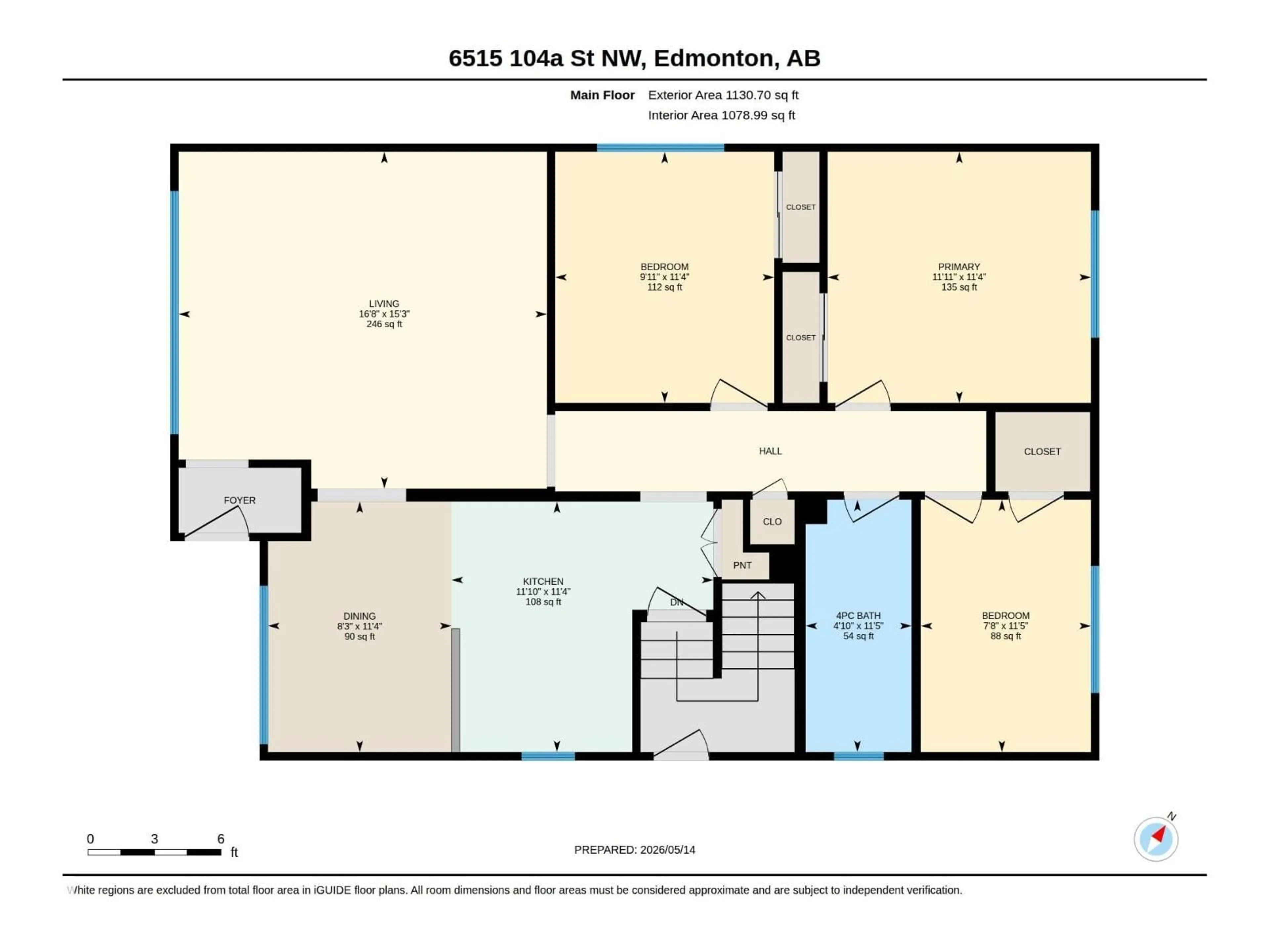 Floor plan for NW - 6515 104 A ST, Edmonton Alberta T6Y2M2