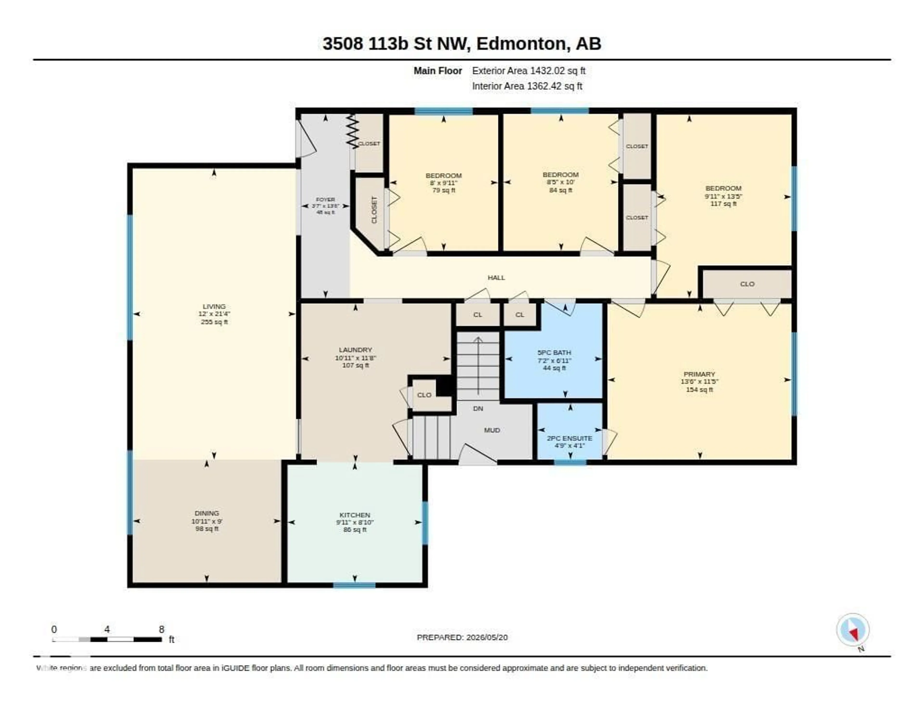 Floor plan for NW - 3508 113B ST, Edmonton Alberta T6J1L5