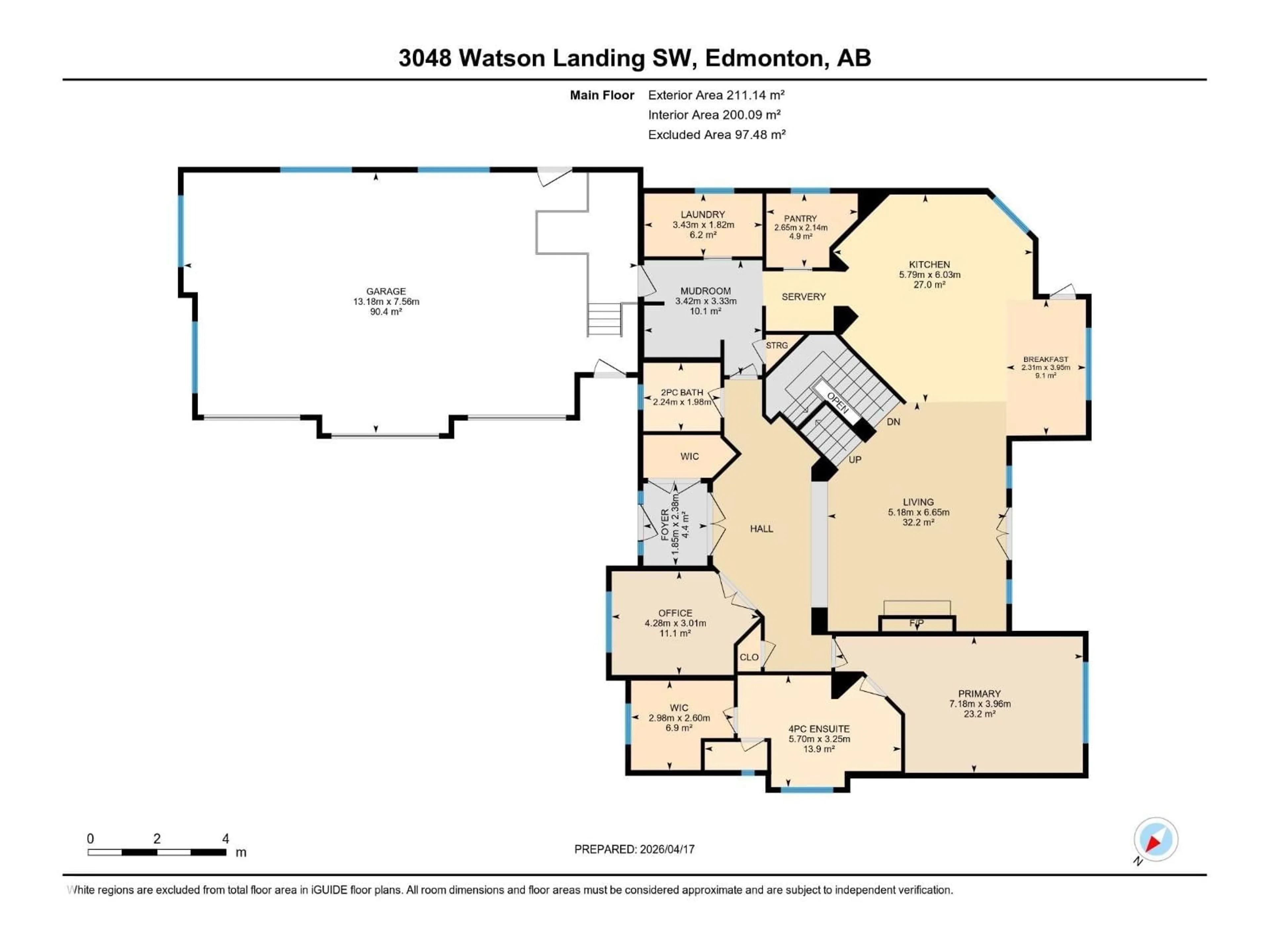Floor plan for 3048 WATSON LD, Edmonton Alberta T6W2G4