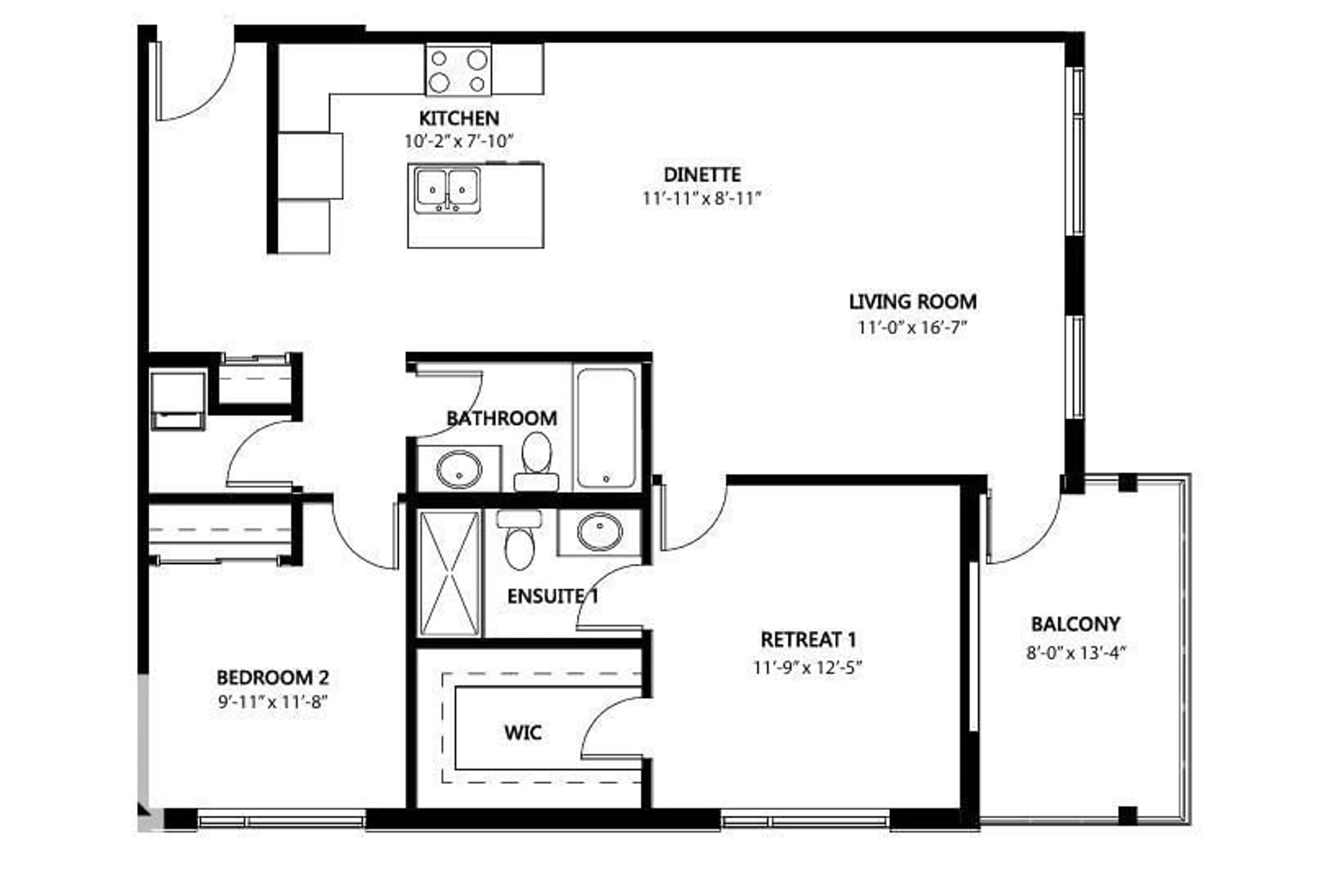 Floor plan for 127 - 12804 140 AV, Edmonton Alberta T6V0M3