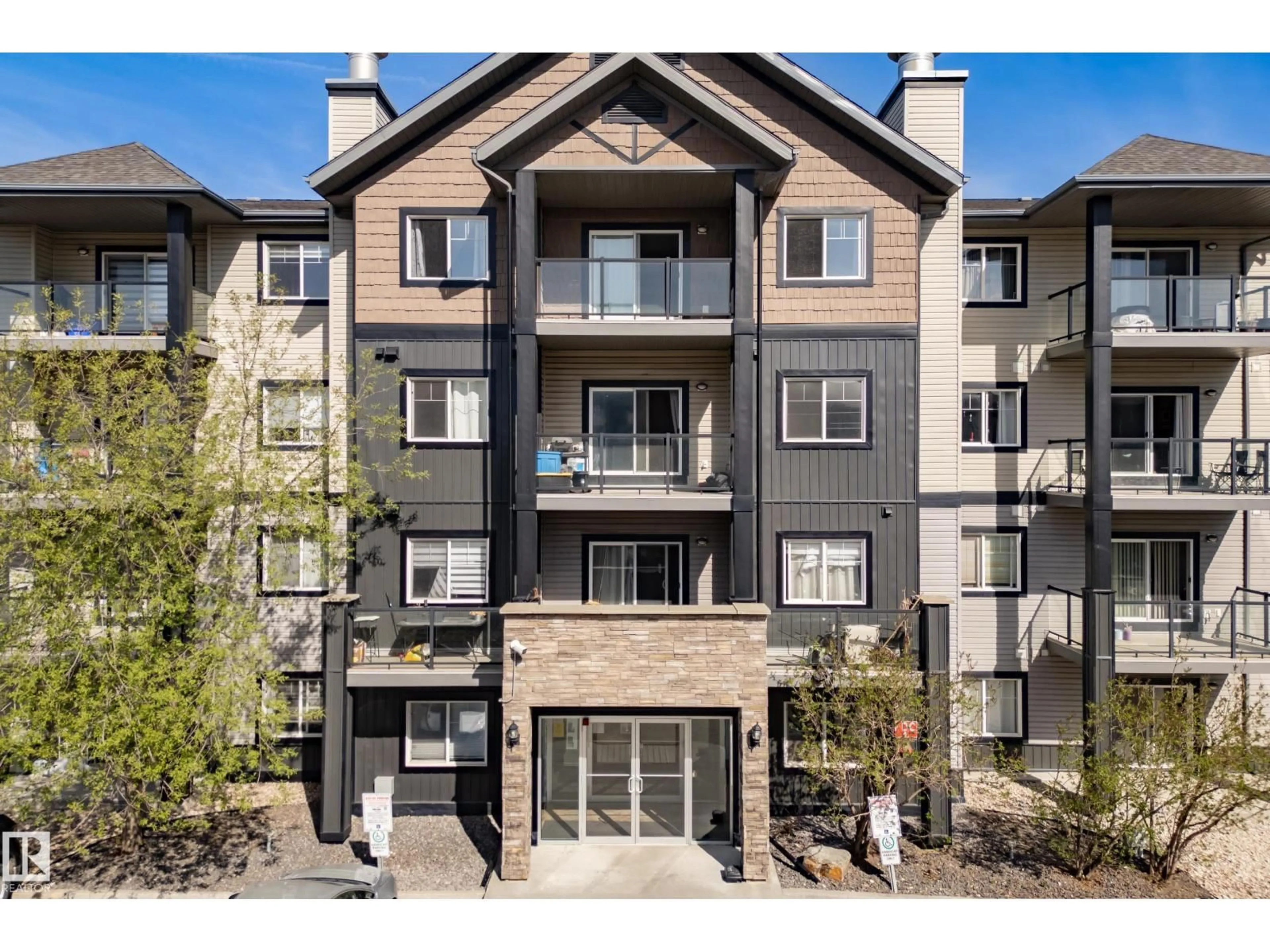 A pic from outside/outdoor area/front of a property/back of a property/a pic from drone, mountain view for 420 - 1204 156 ST, Edmonton Alberta T6R0R6
