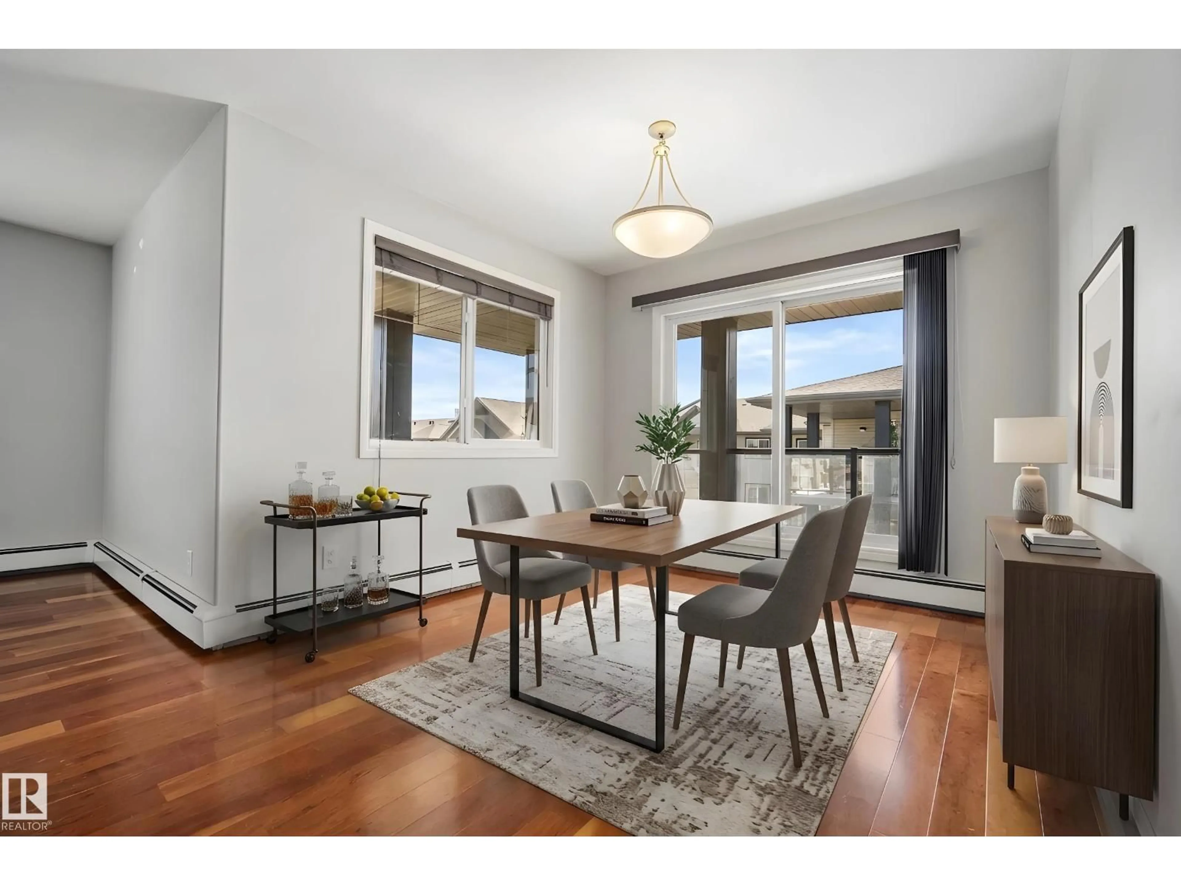 Dining room, wood/laminate floor for 420 - 1204 156 ST, Edmonton Alberta T6R0R6