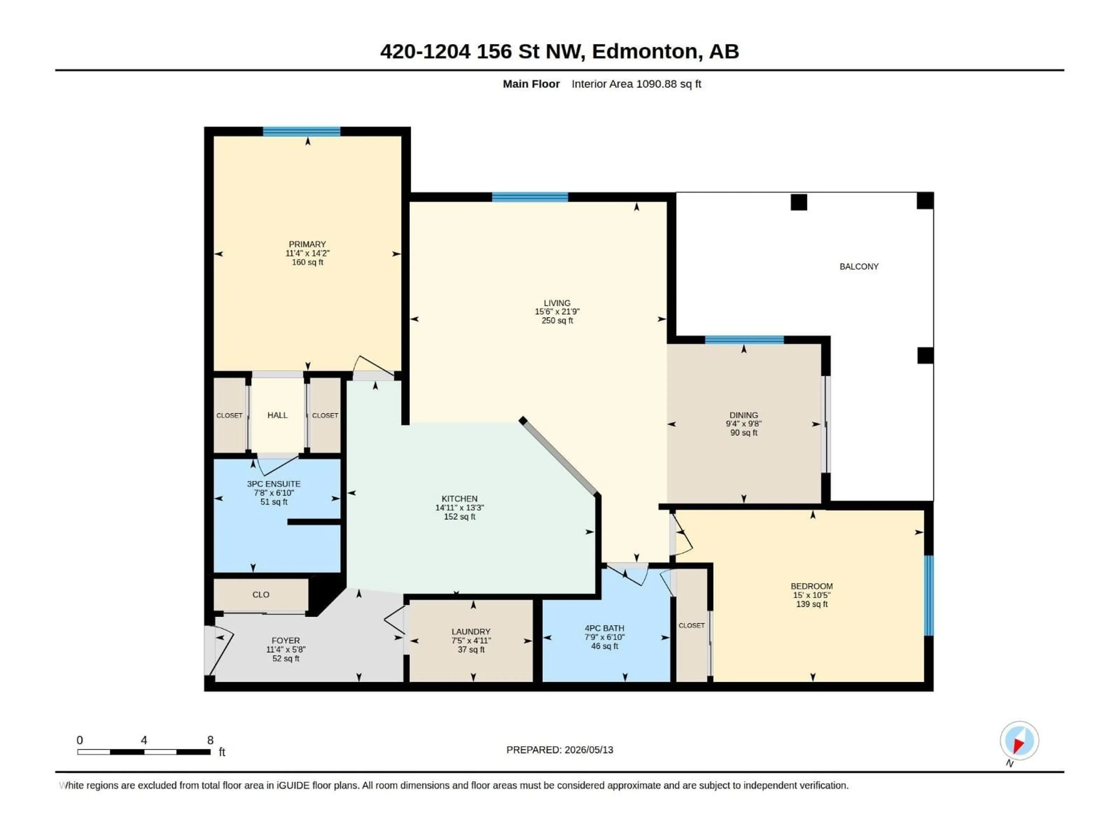 Floor plan for 420 - 1204 156 ST, Edmonton Alberta T6R0R6