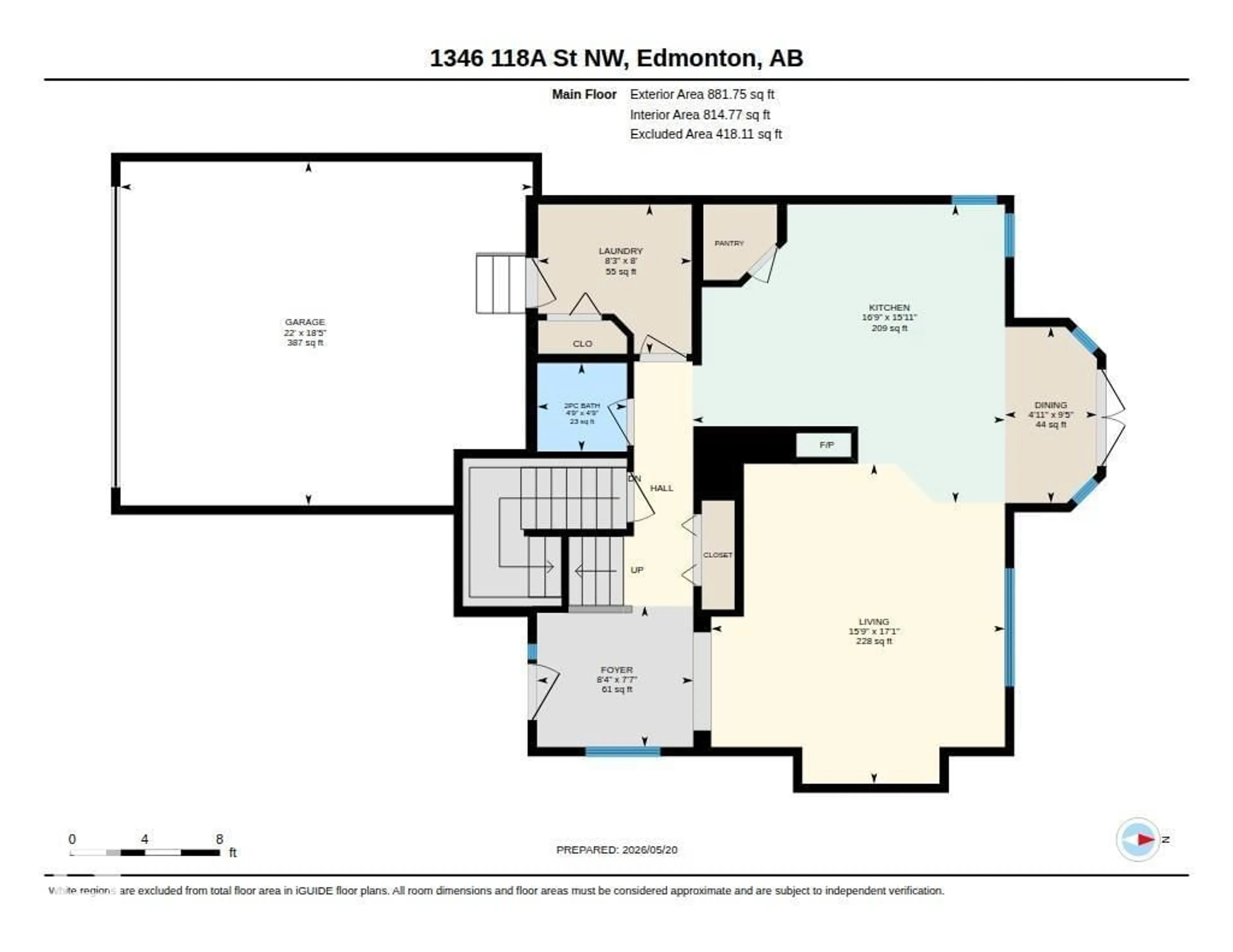 Floor plan for NW - 1346 118A ST, Edmonton Alberta T6J7G2