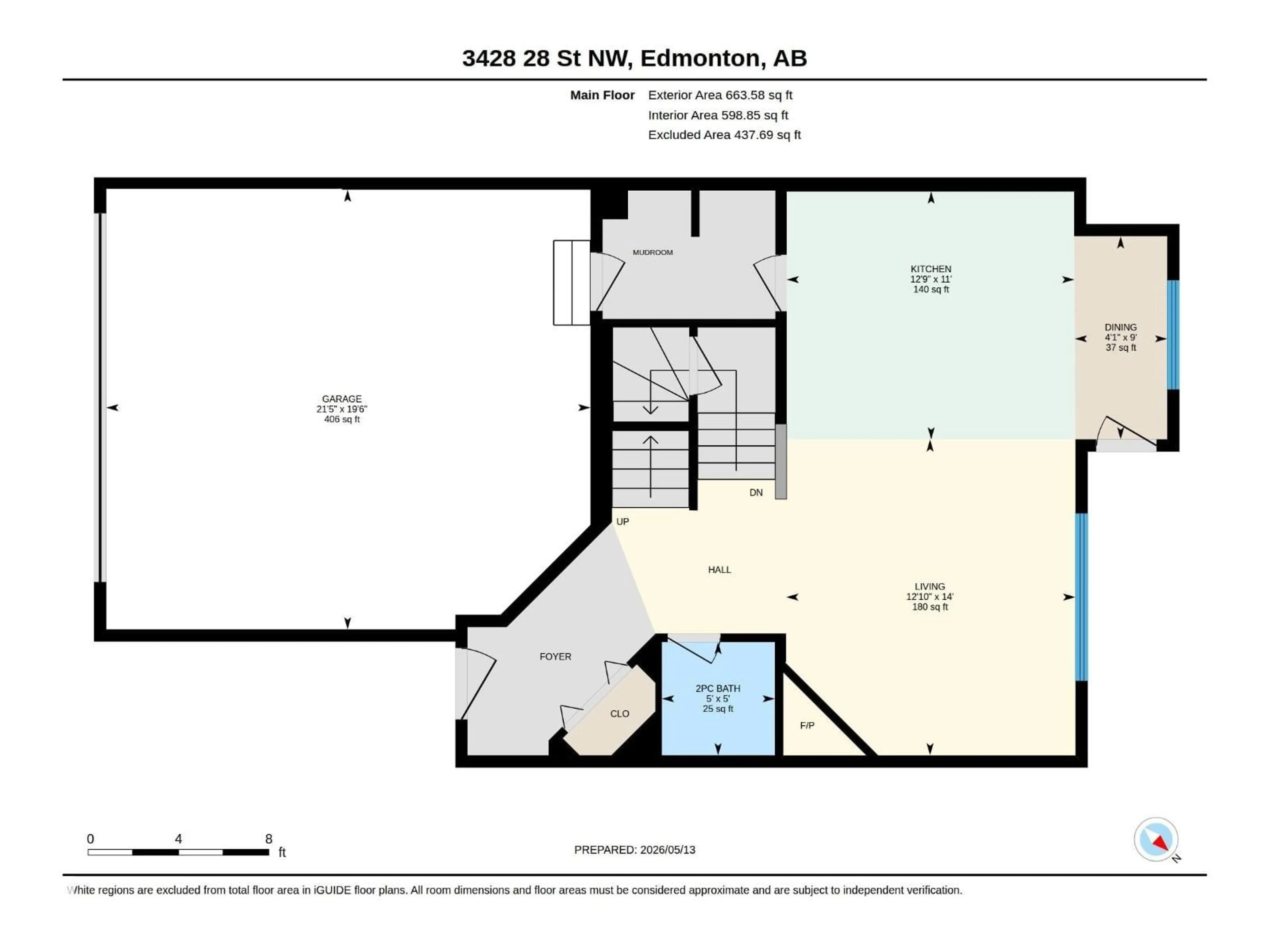 Floor plan for 3428 28 ST, Edmonton Alberta T6T2A5