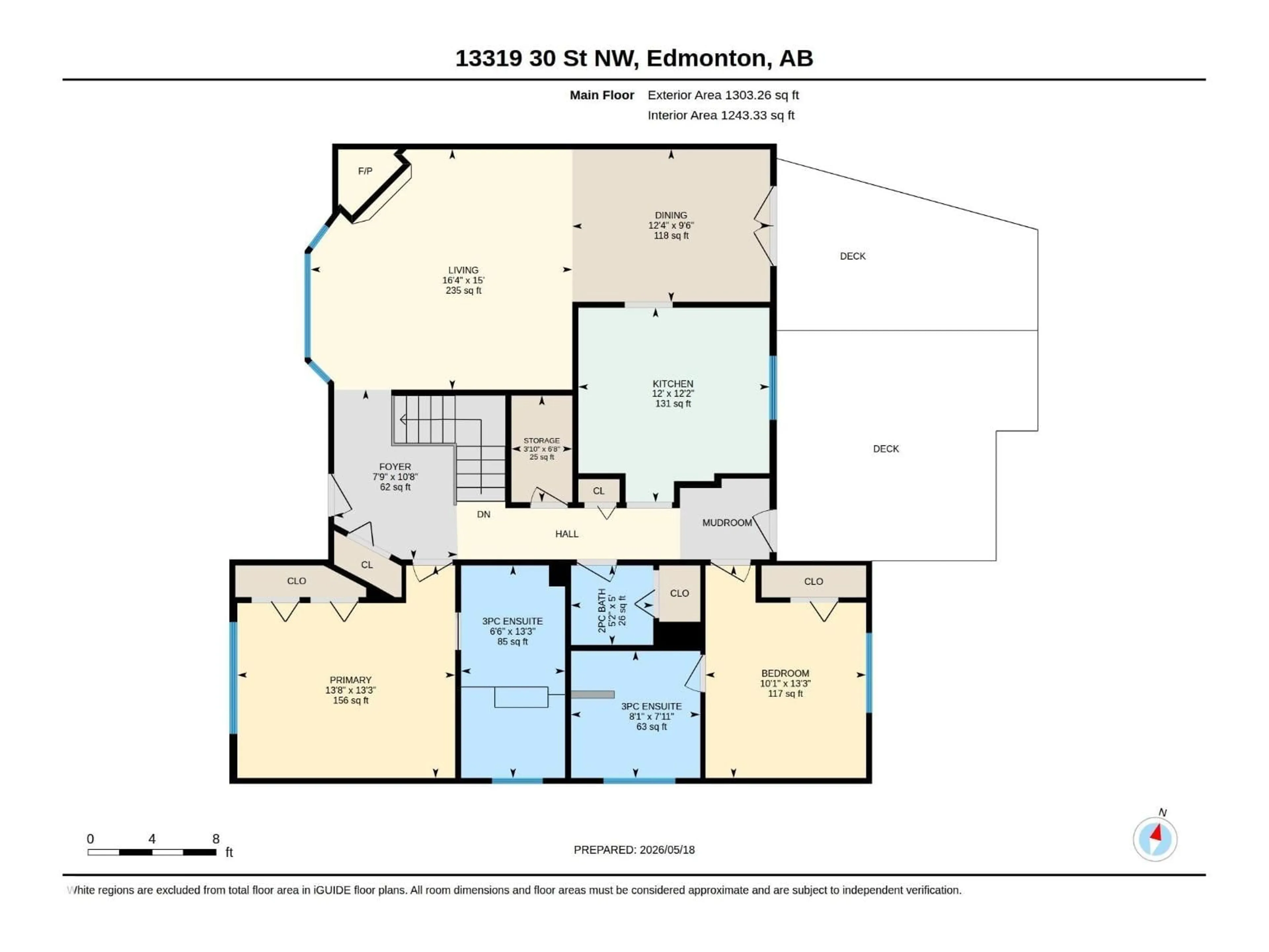 Floor plan for 13319 30 ST, Edmonton Alberta T5A3A1