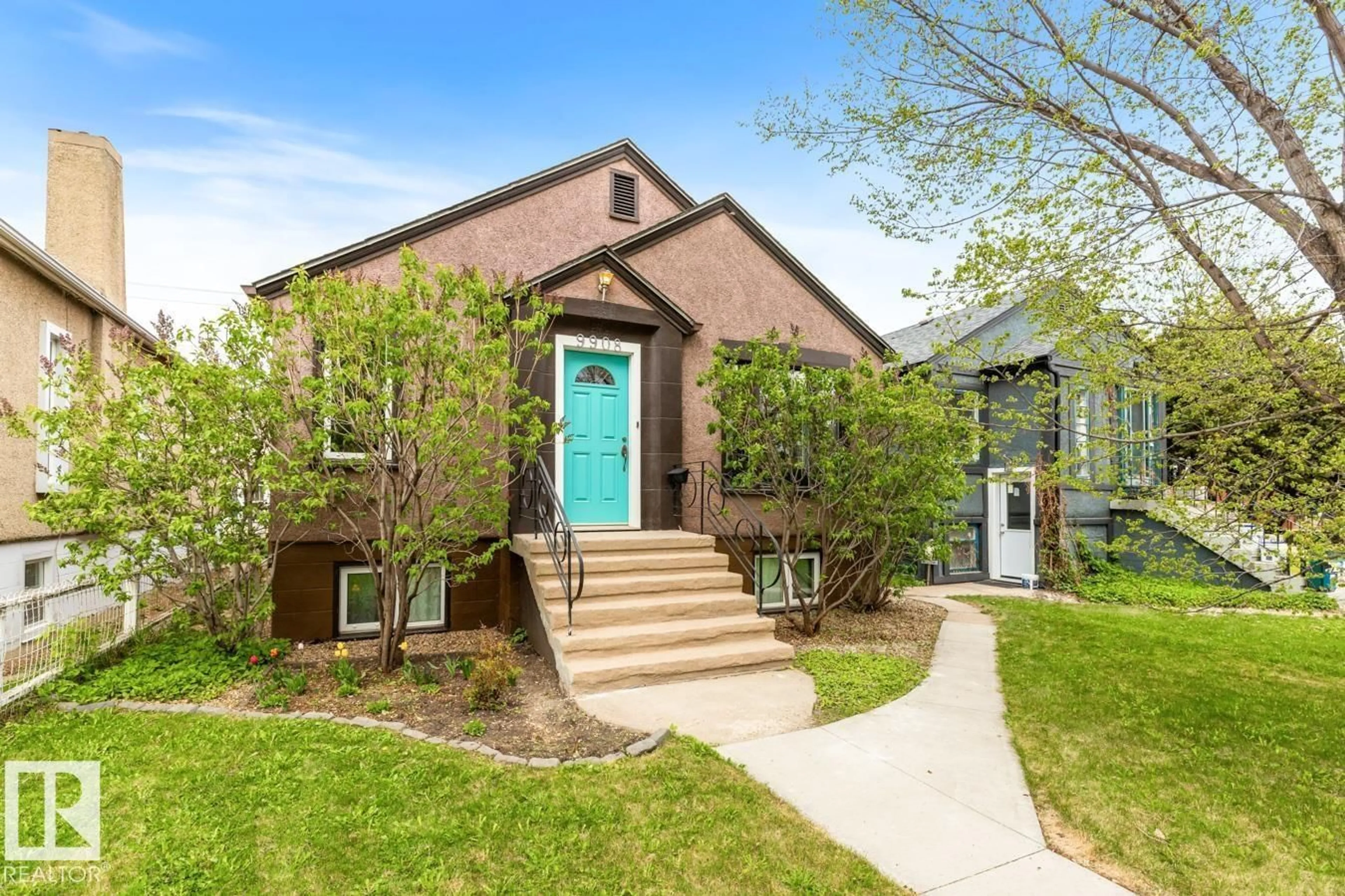 Home with brick exterior material, street for 9908 87 AV, Edmonton Alberta T6E2N7