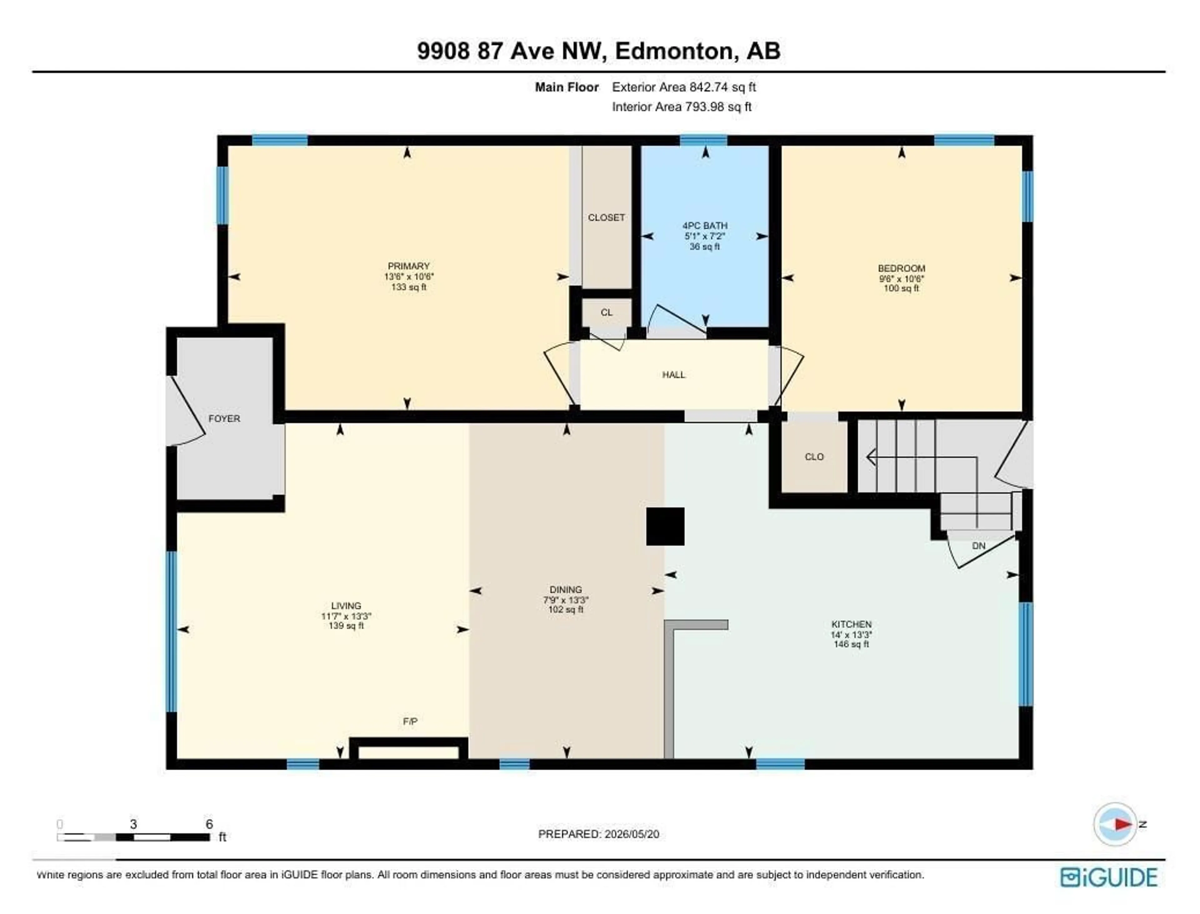 Floor plan for 9908 87 AV, Edmonton Alberta T6E2N7