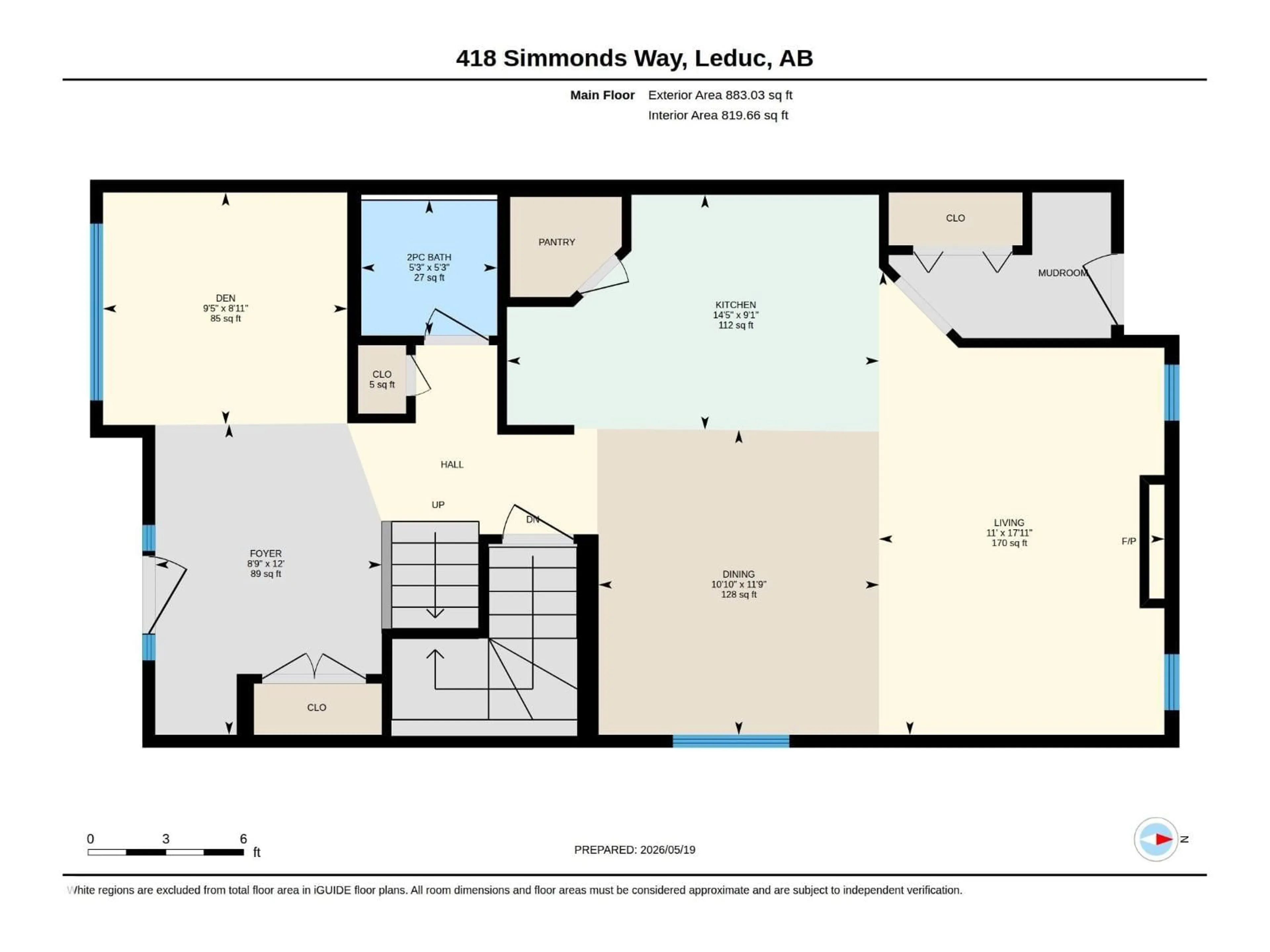 Floor plan for 418 SIMMONDS WY, Leduc Alberta T9E0E6