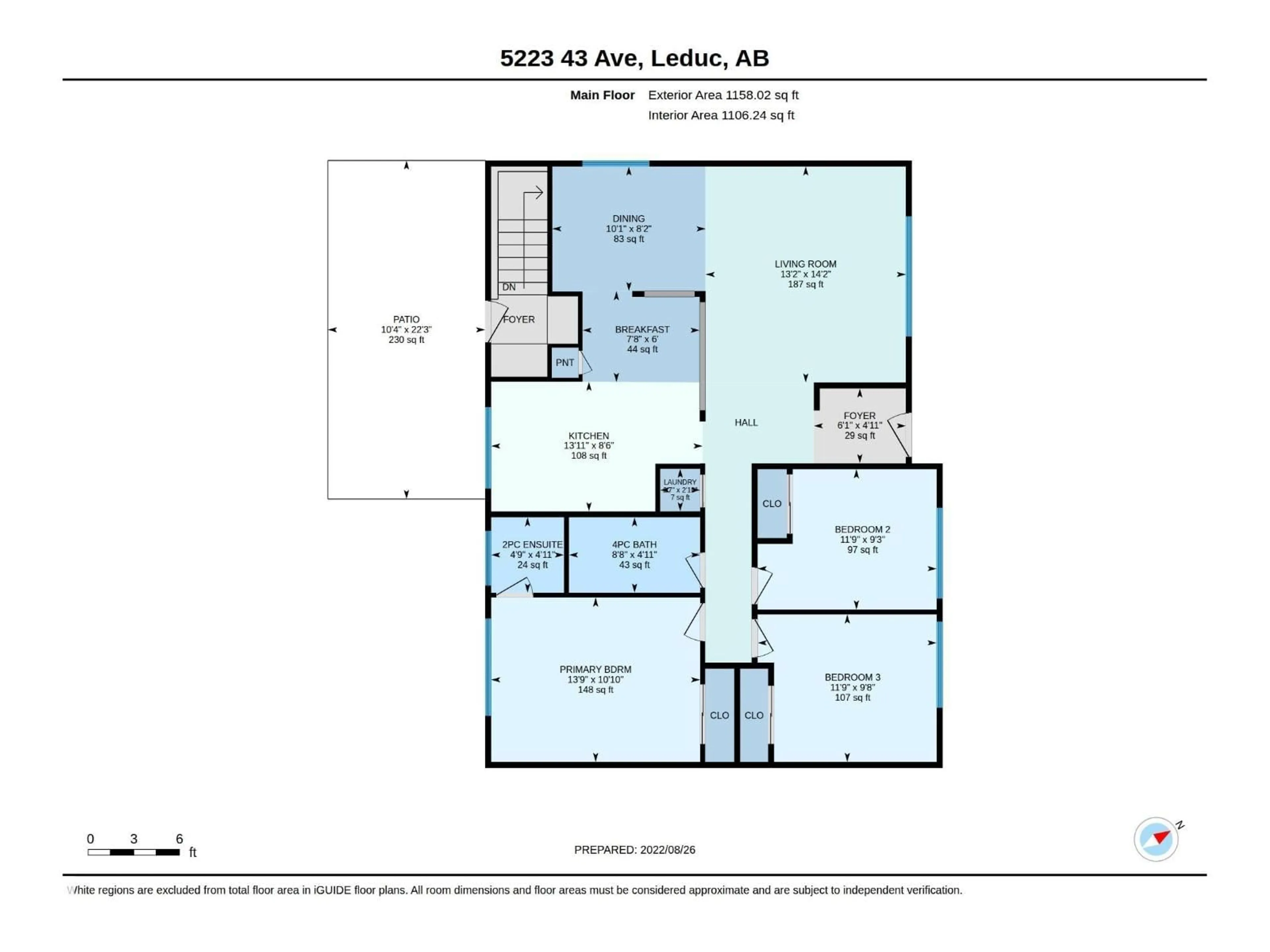 Floor plan for 5223 43 AV, Leduc Alberta T9E5A9