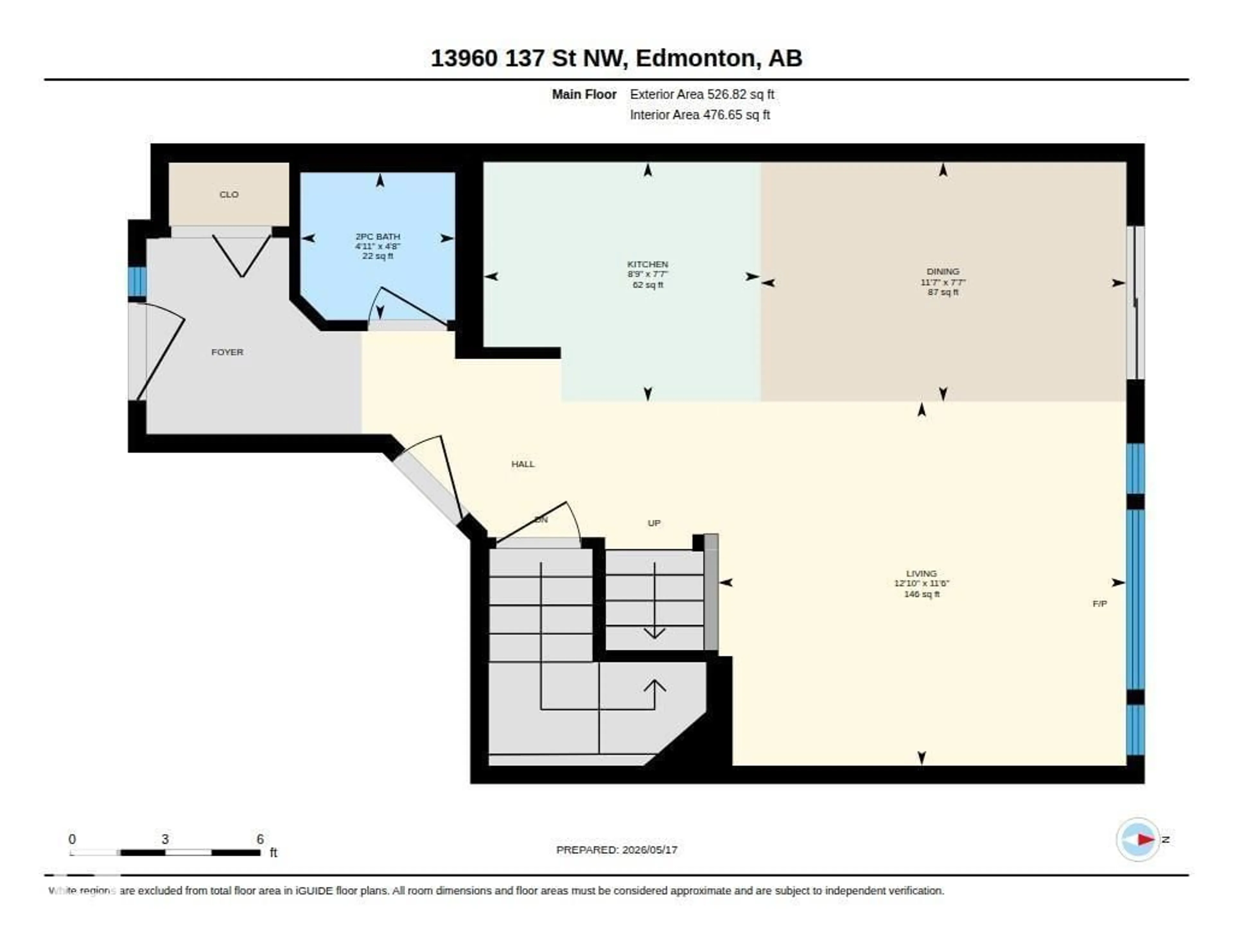 Floor plan for NW - 13960 137 ST, Edmonton Alberta T6V1X3