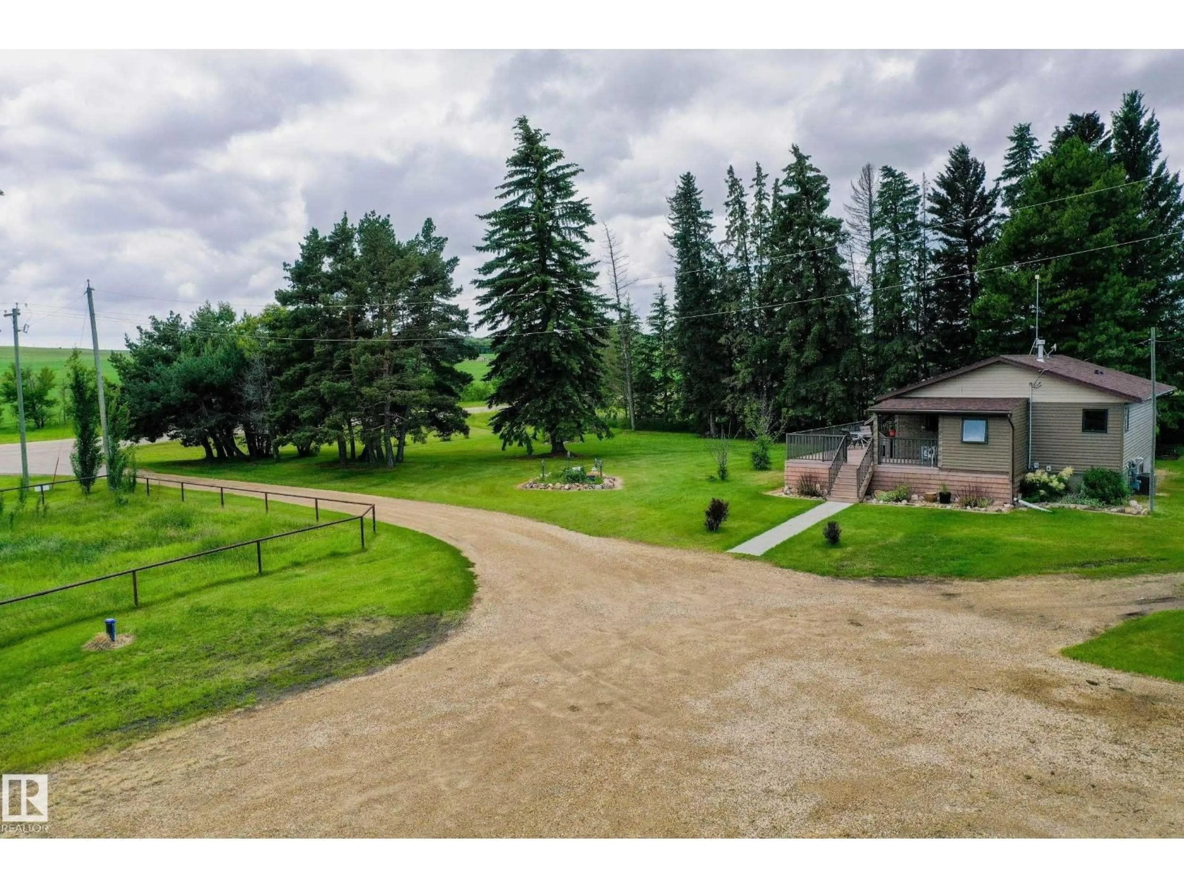 A pic from outside/outdoor area/front of a property/back of a property/a pic from drone, unknown for 280026 HWY 53, Rural Ponoka County Alberta T4J1K3