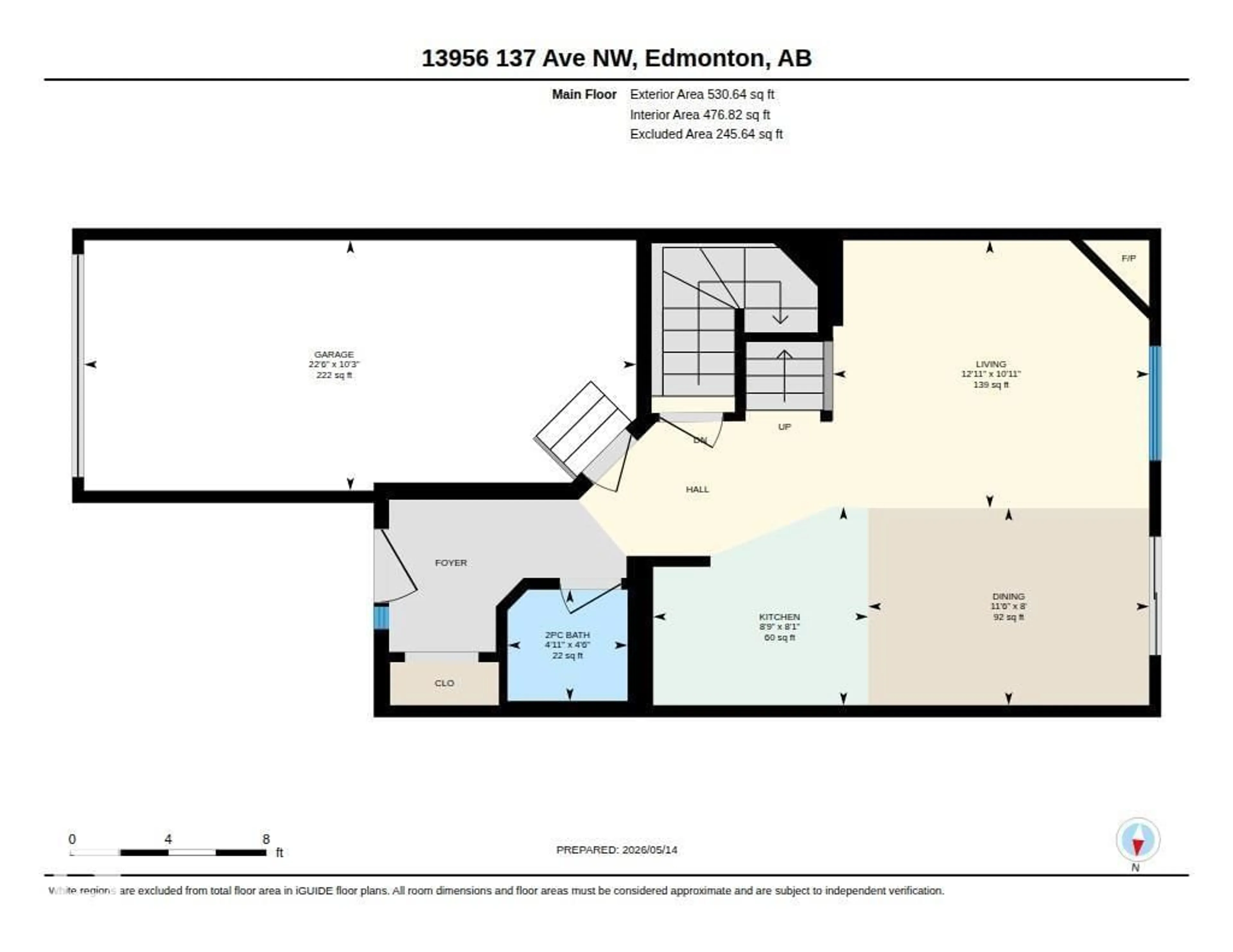 Floor plan for NW - 13956 137 ST, Edmonton Alberta T6V1X3
