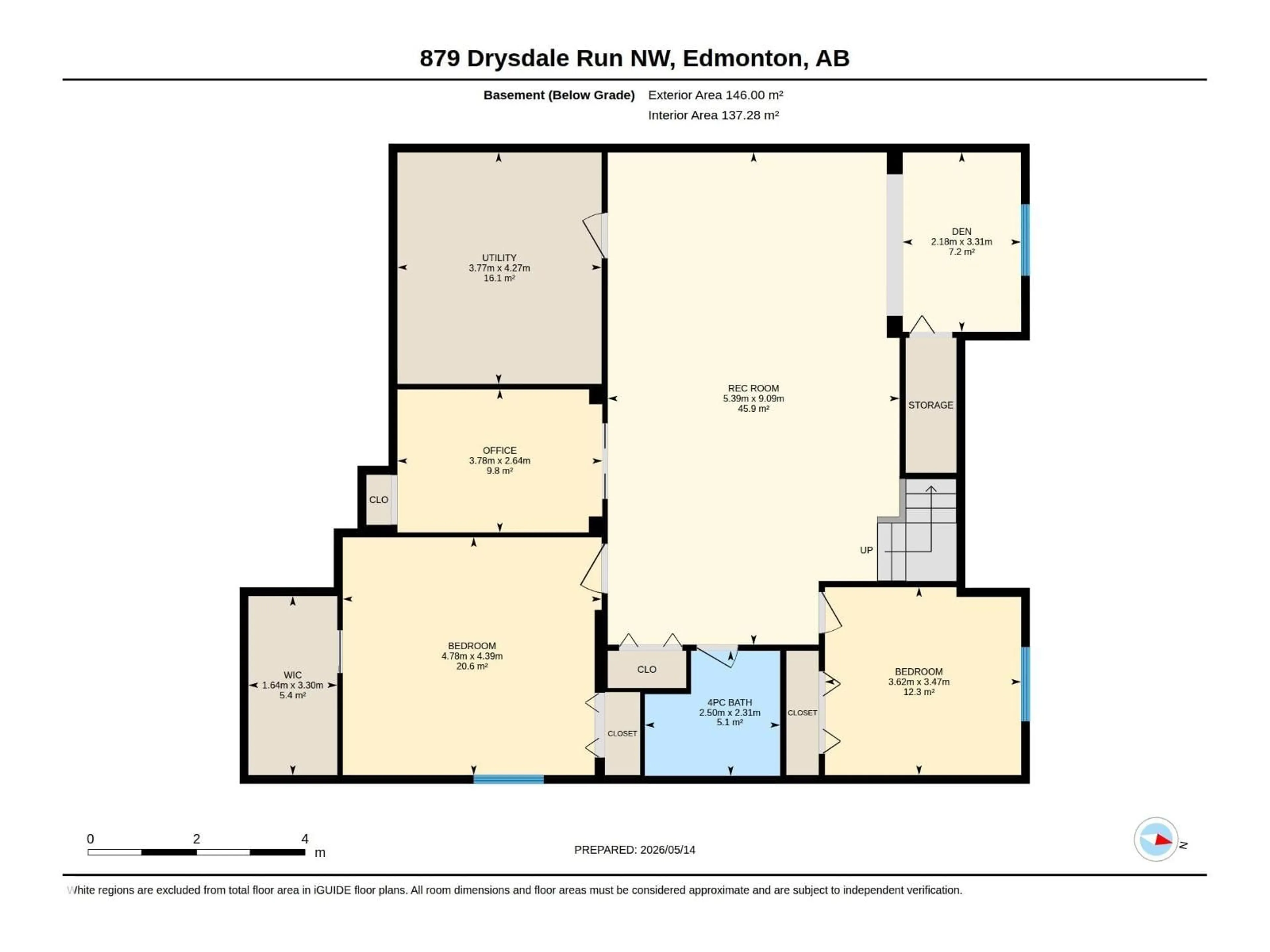 Floor plan for NW - 879 DRYSDALE RUN RU, Edmonton Alberta T6M2V4