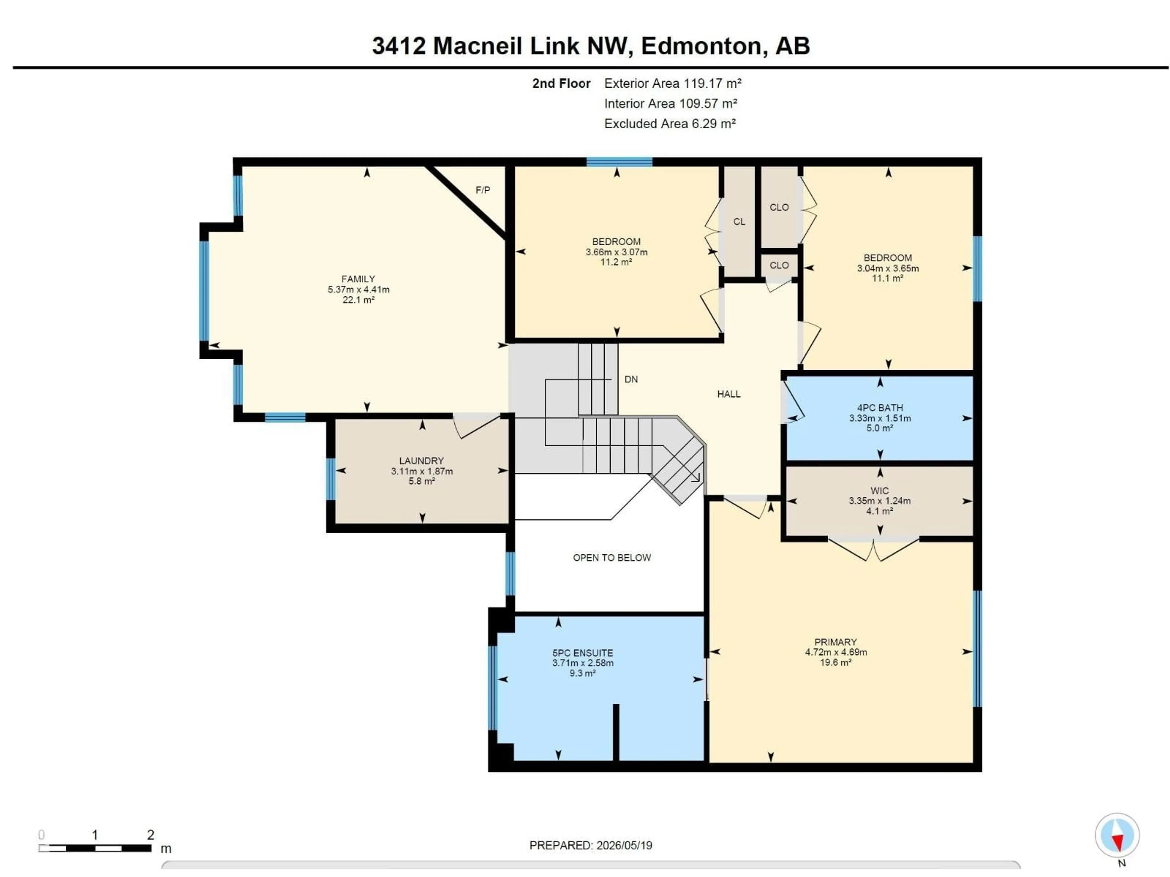 Floor plan for 3412 MACNEIL LI, Edmonton Alberta T6R3V4