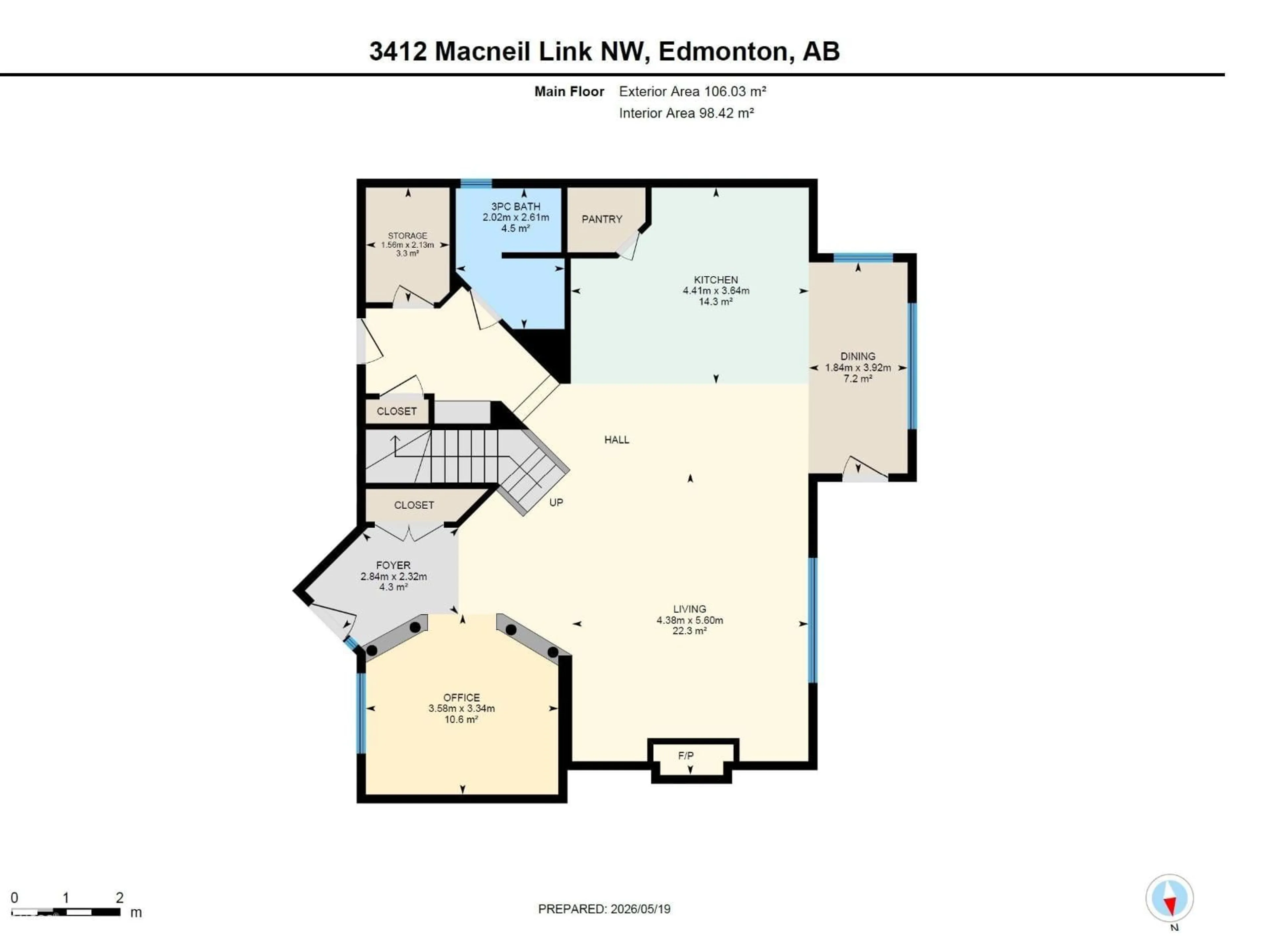 Floor plan for 3412 MACNEIL LI, Edmonton Alberta T6R3V4