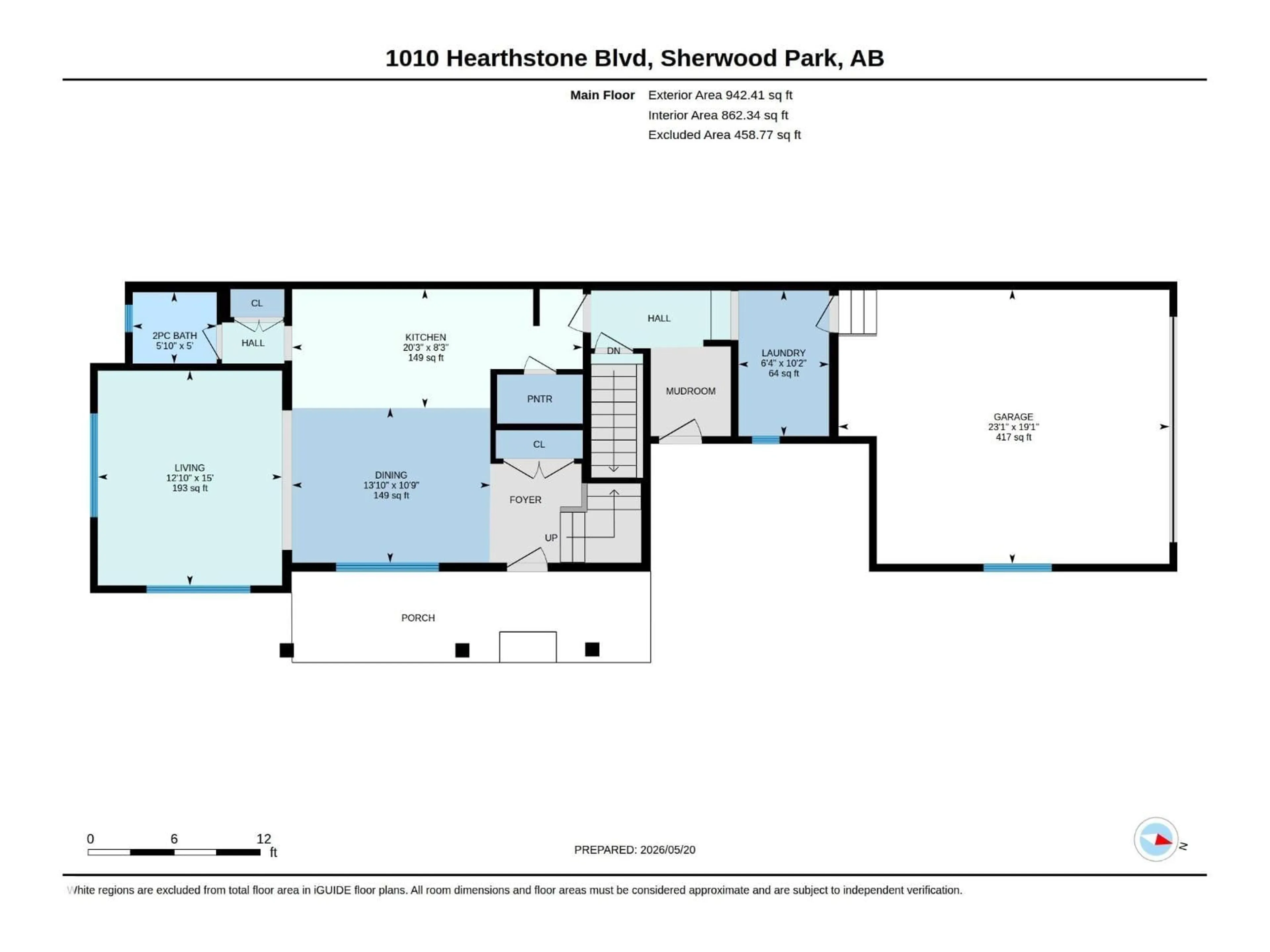 Floor plan for 1010 HEARTHSTONE BV, Sherwood Park Alberta T8A4V1