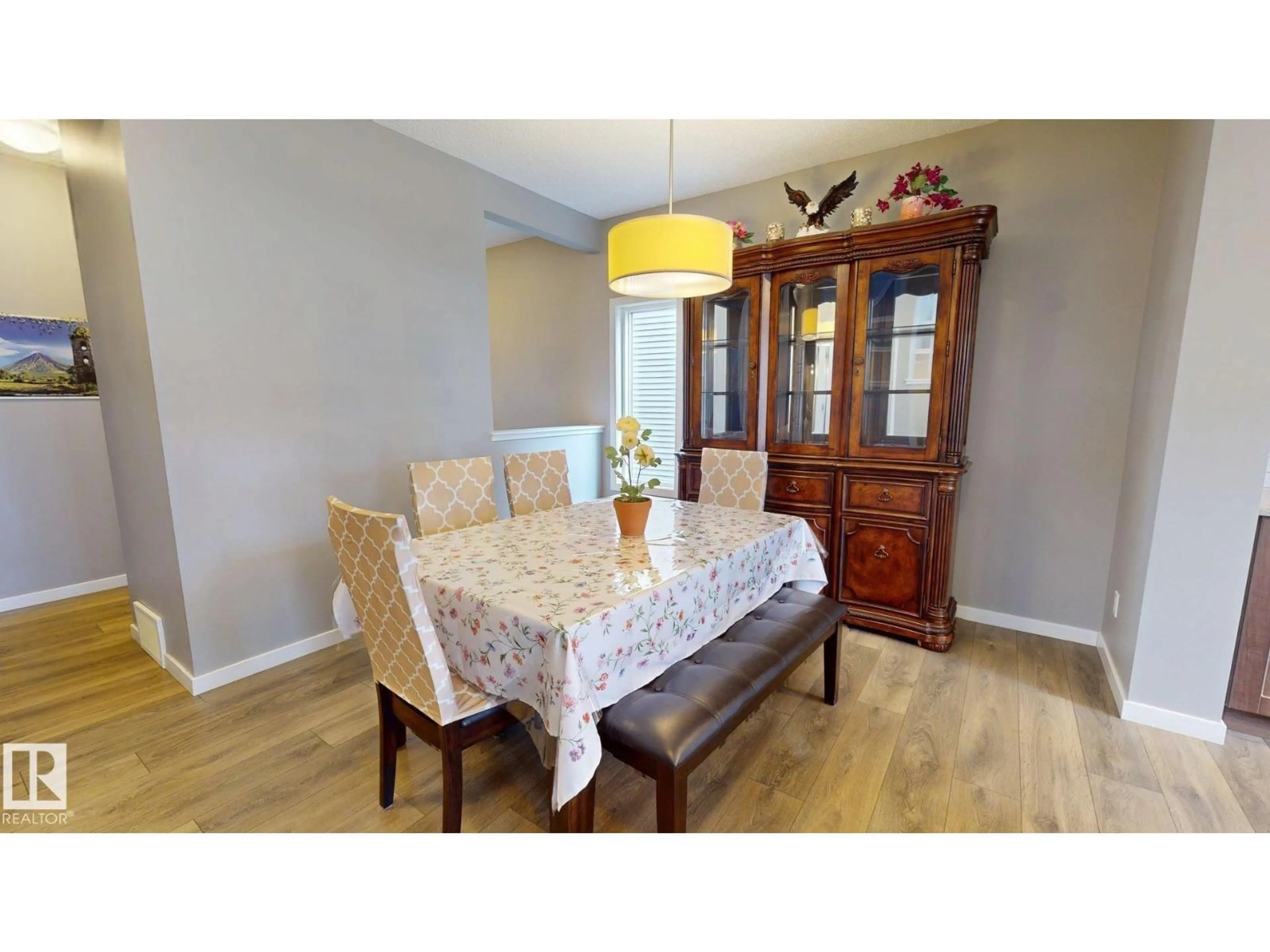 Dining room, wood/laminate floor for SW SW - 5159 CRABAPPLE LI, Edmonton Alberta T6X1X1