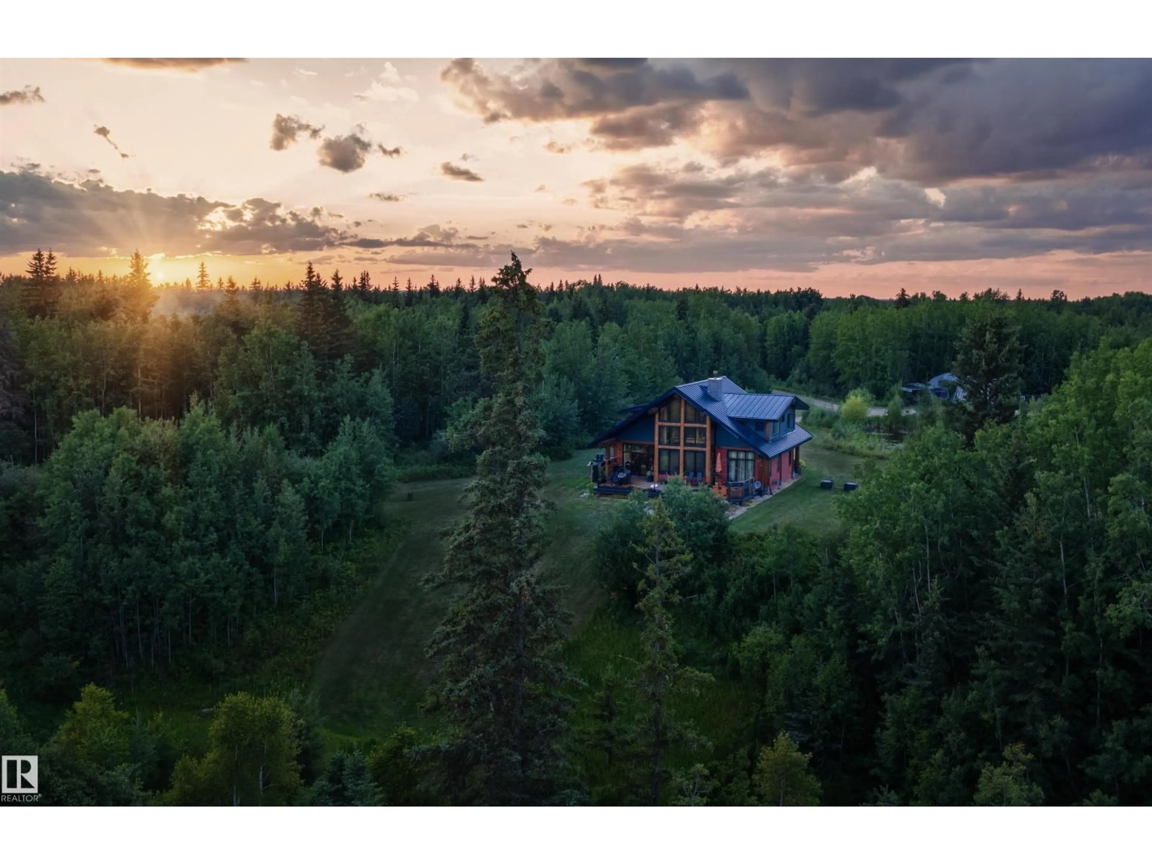 A pic from outside/outdoor area/front of a property/back of a property/a pic from drone, forest/trees view for 26427 TOWNSHIP ROAD 650, Rural Westlock County Alberta T0G0Y0