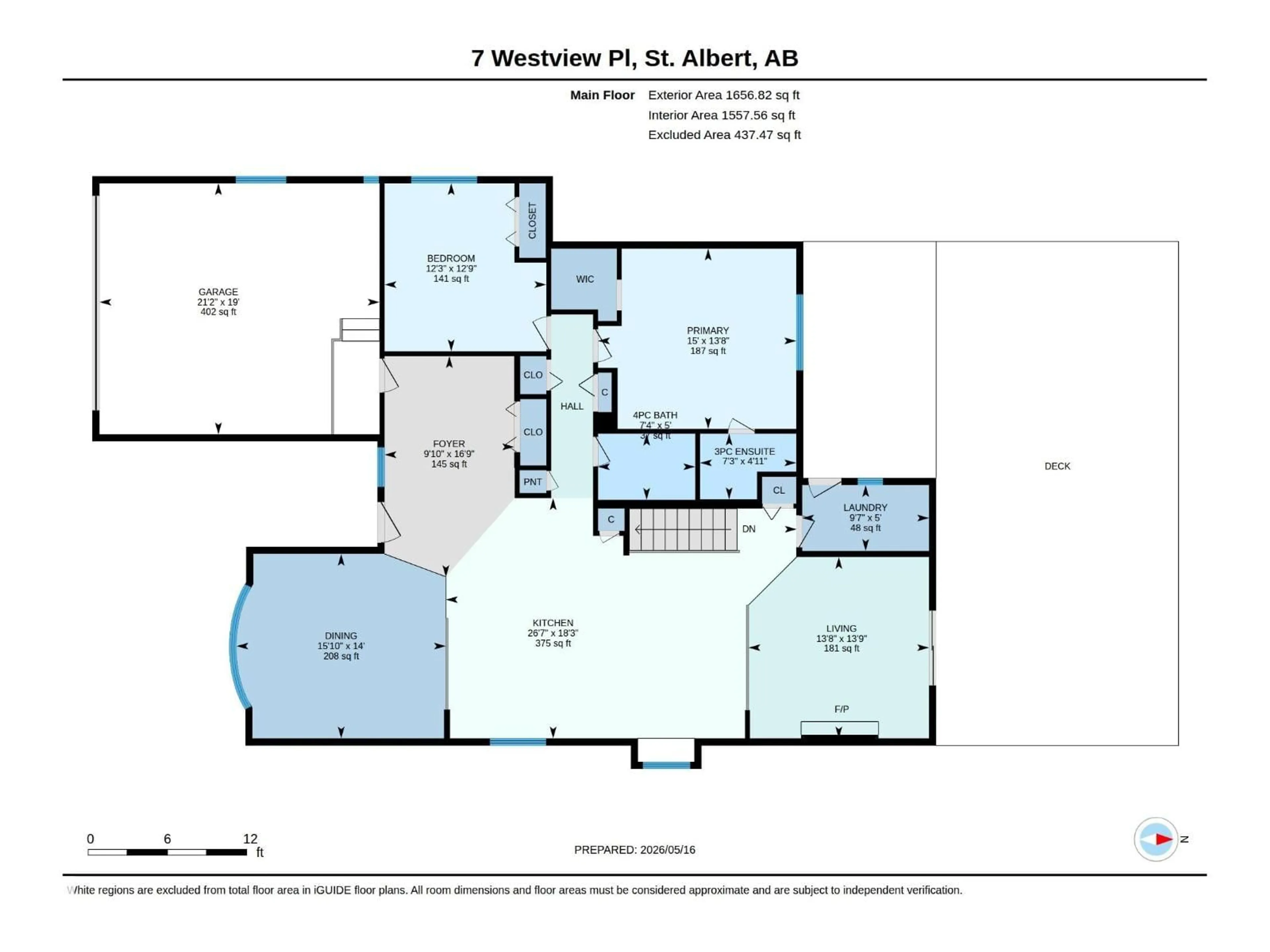 Floor plan for 7 WESTVIEW PL, St. Albert Alberta T8N3J8